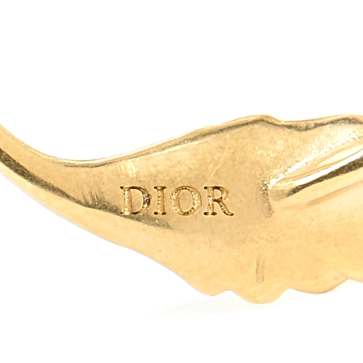 Metal Script Hoop Earrings Gold
