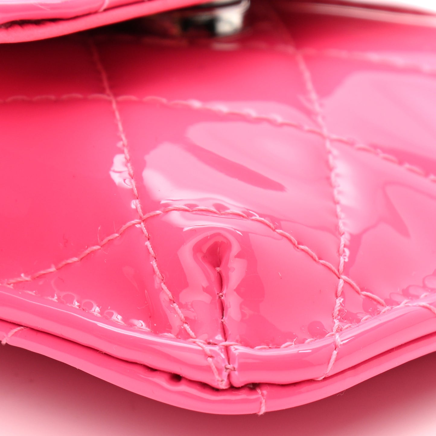 Patent Quilted Belt In Love Double Mini Flap Waist Bag Black Pink