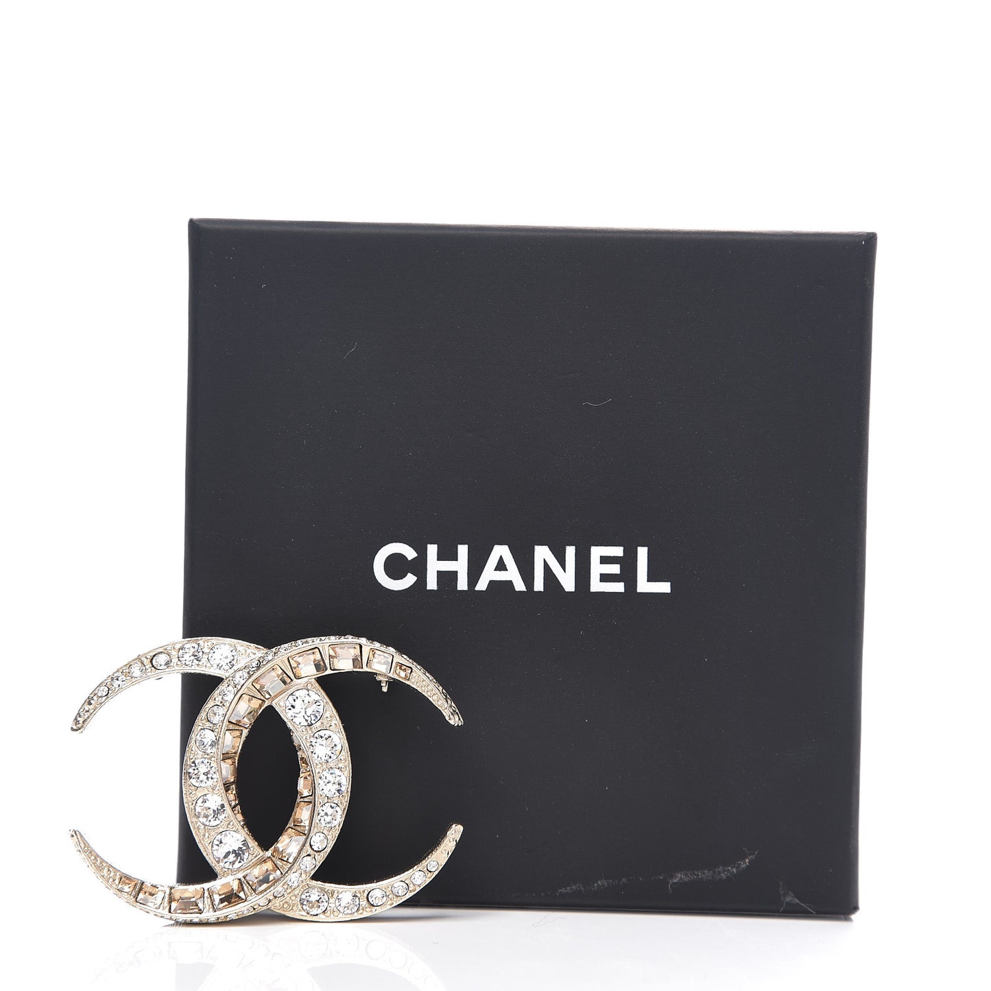 Baguette Crystal Dubai CC Brooch Gold