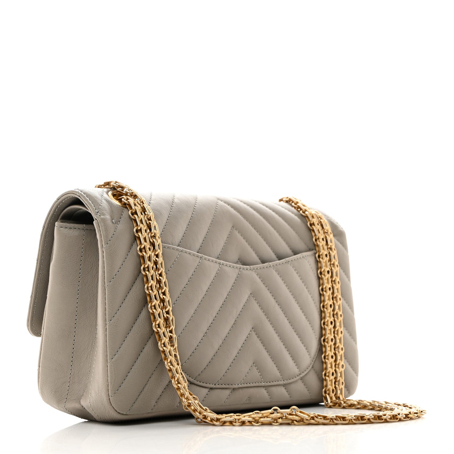 Chanel Calfskin Chevron Quilted 2.55 Reissue 225 Flap Grey 2 of 10