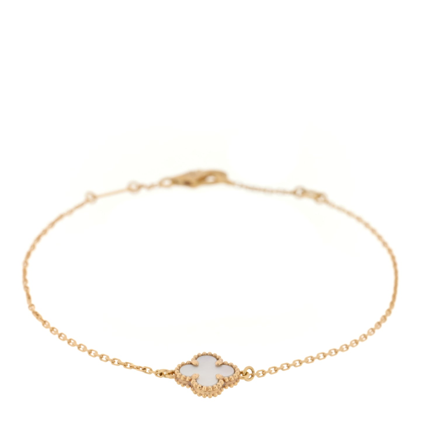 18K Yellow Gold Mother of Pearl Sweet Alhambra Bracelet