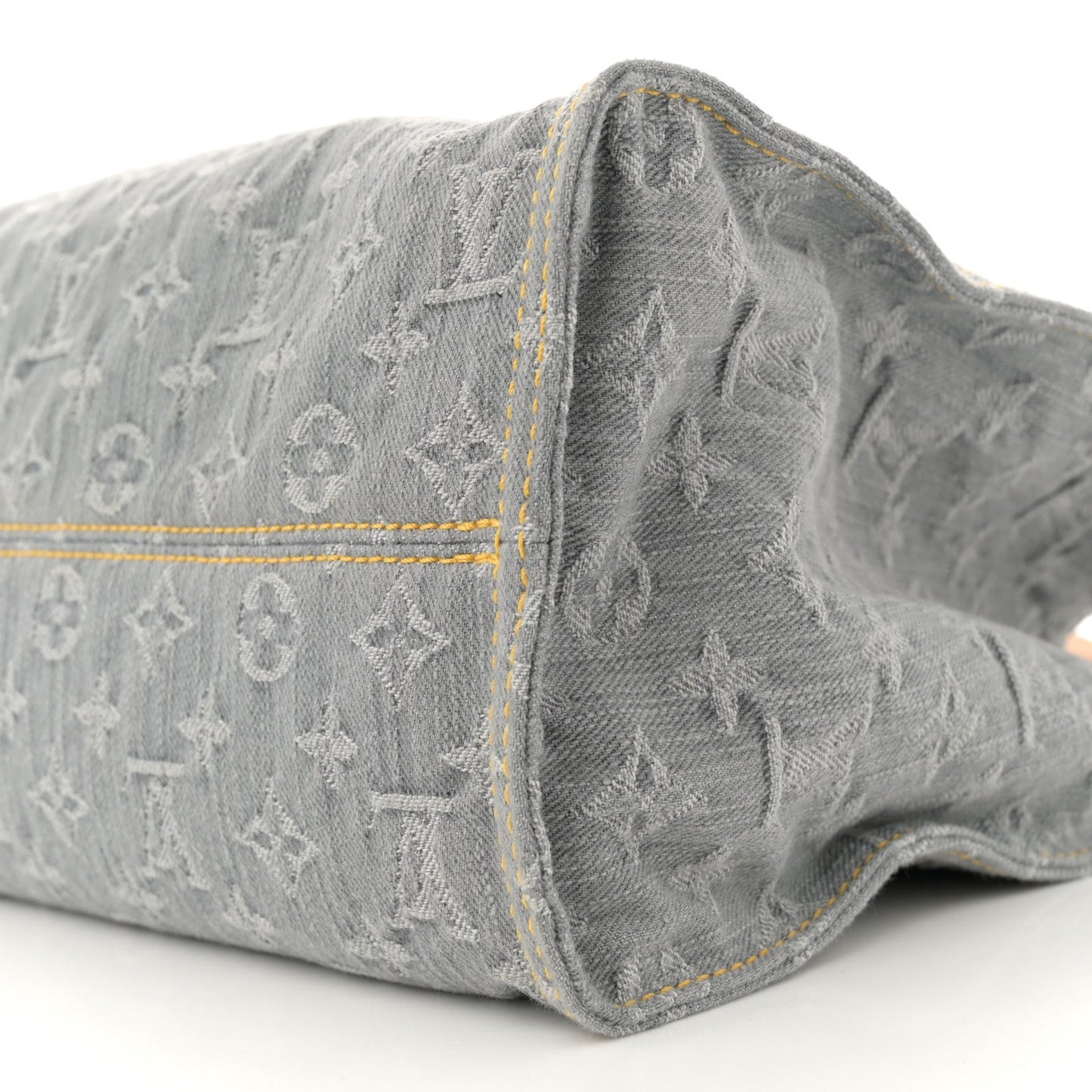 Monogram Denim Onthego MM Washed Gray