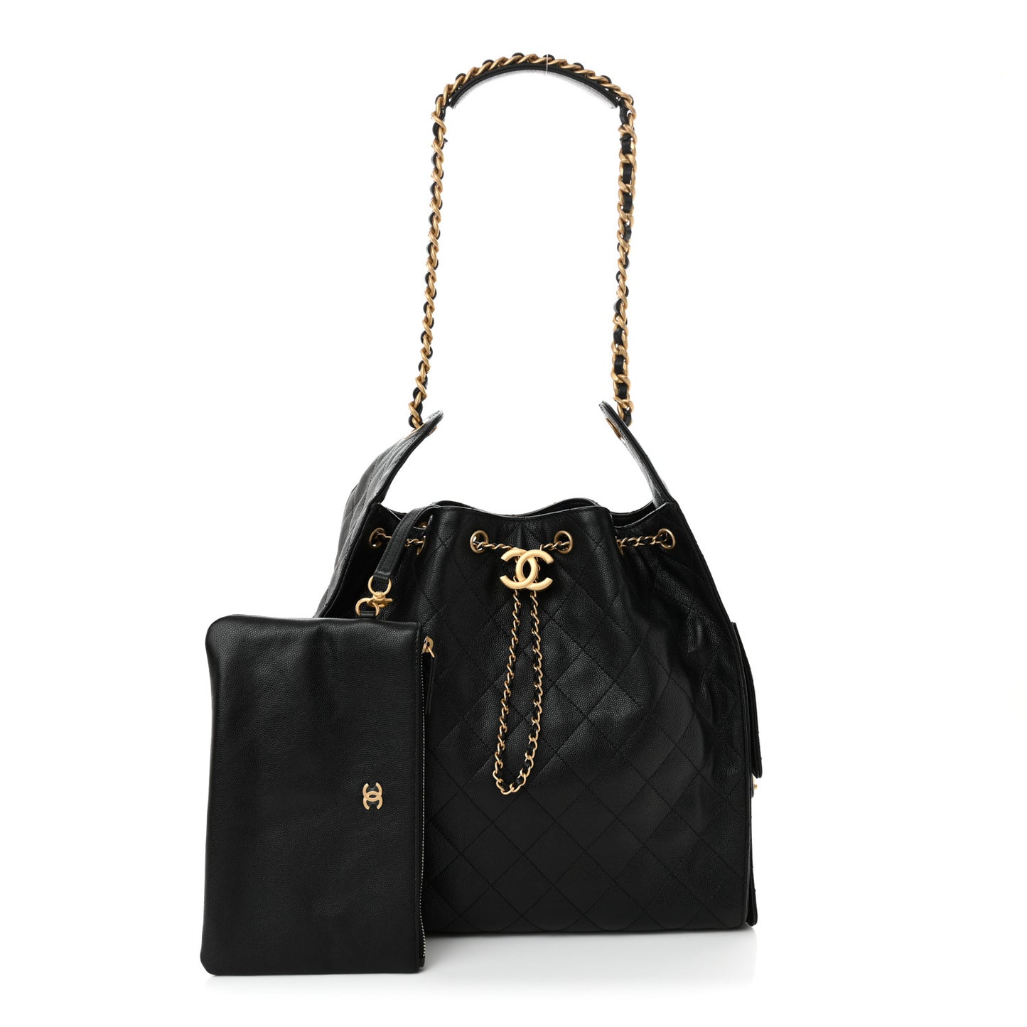Caviar Quilted Medium Chanel 25 Handbag Black
