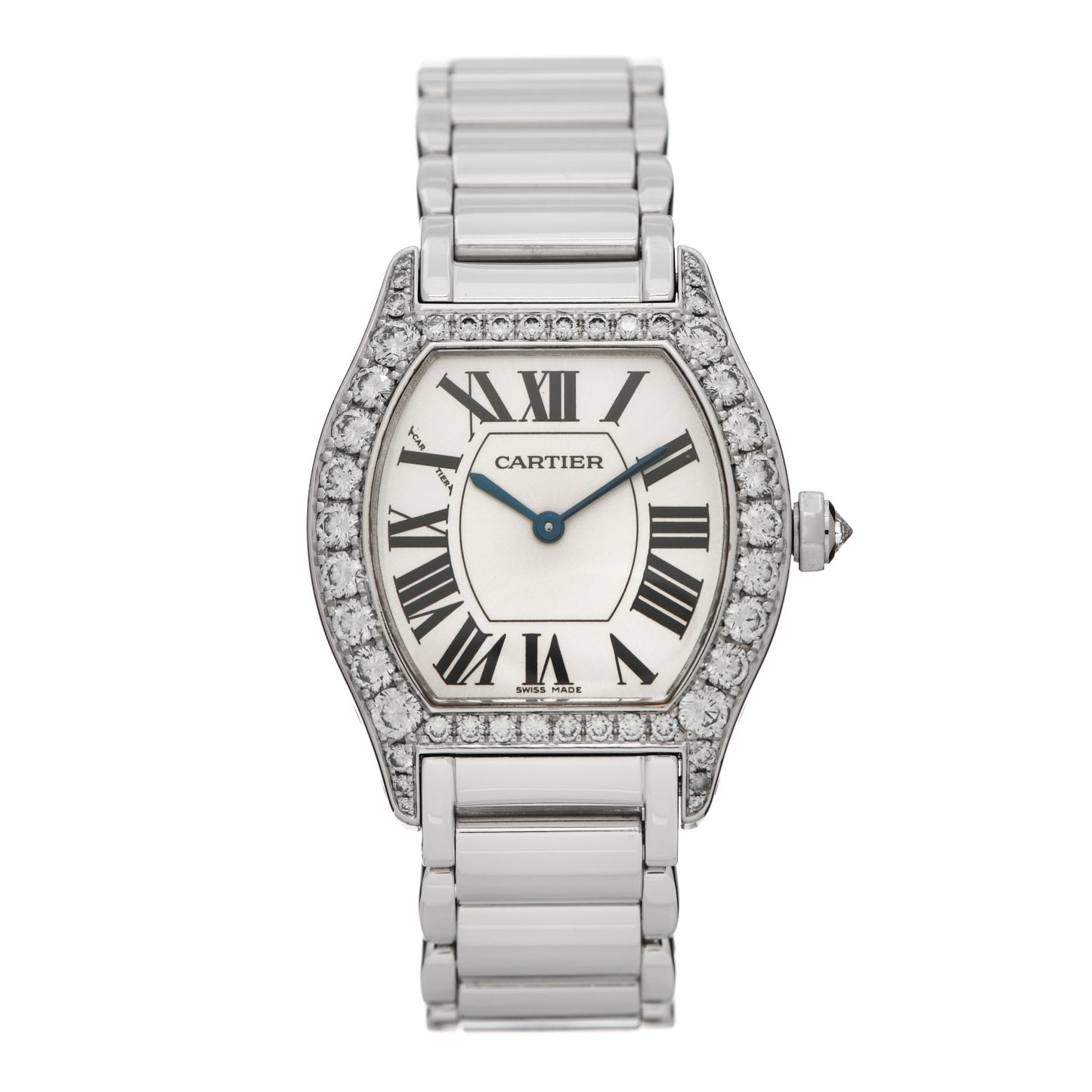 18K White Gold Diamond Bezel 28mm Tortue Francaise Manual Winding Watch
