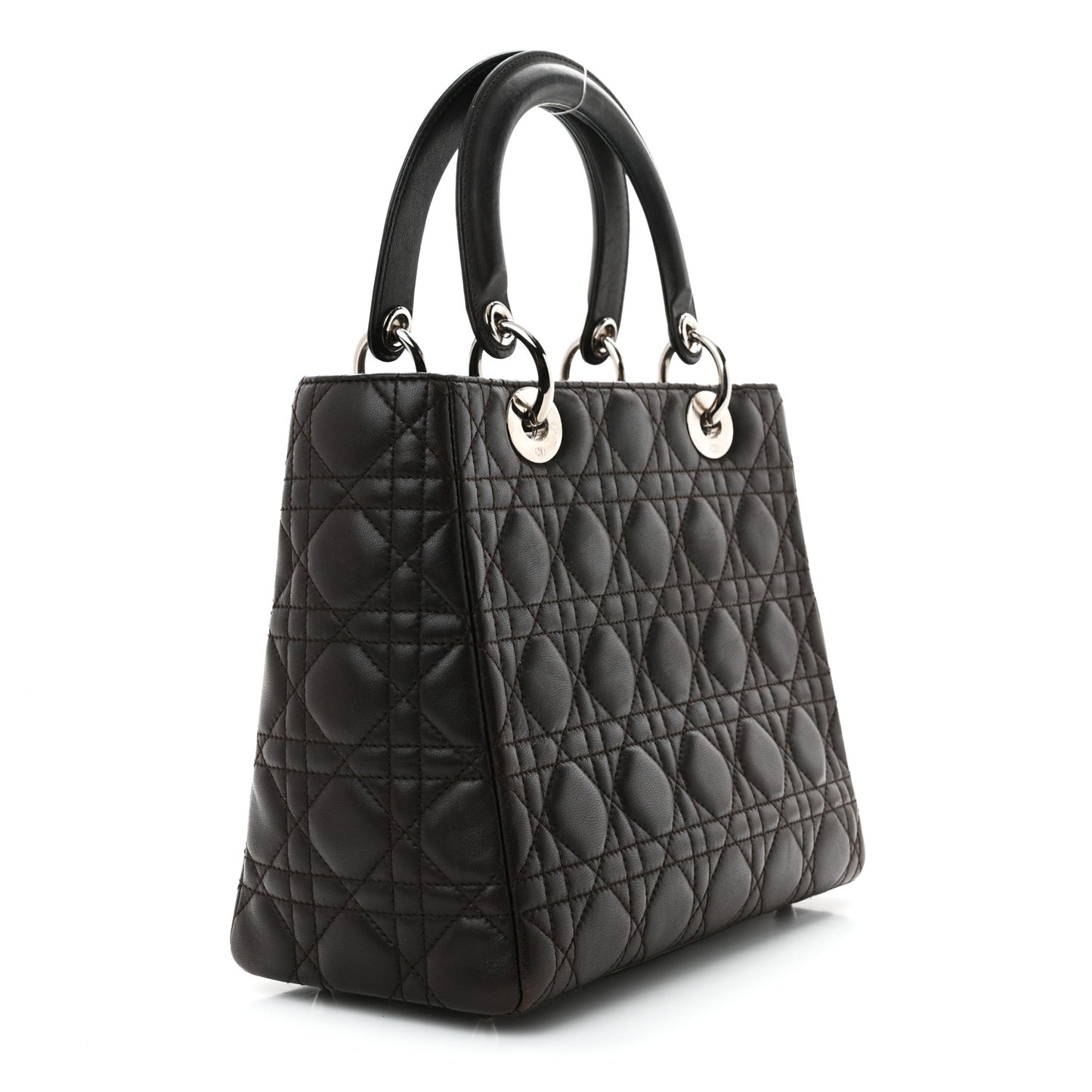 Lambskin Cannage Medium Lady Dior Dark Brown