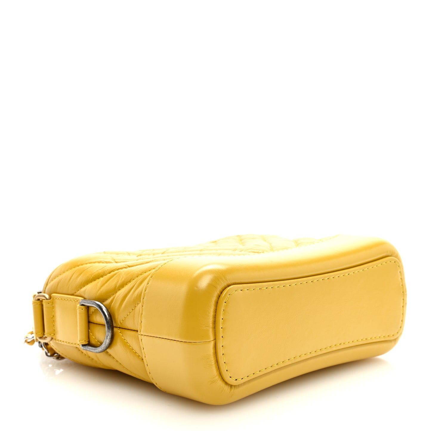 Aged Calfskin Chevron Quilted Small Gabrielle Hobo Yellow