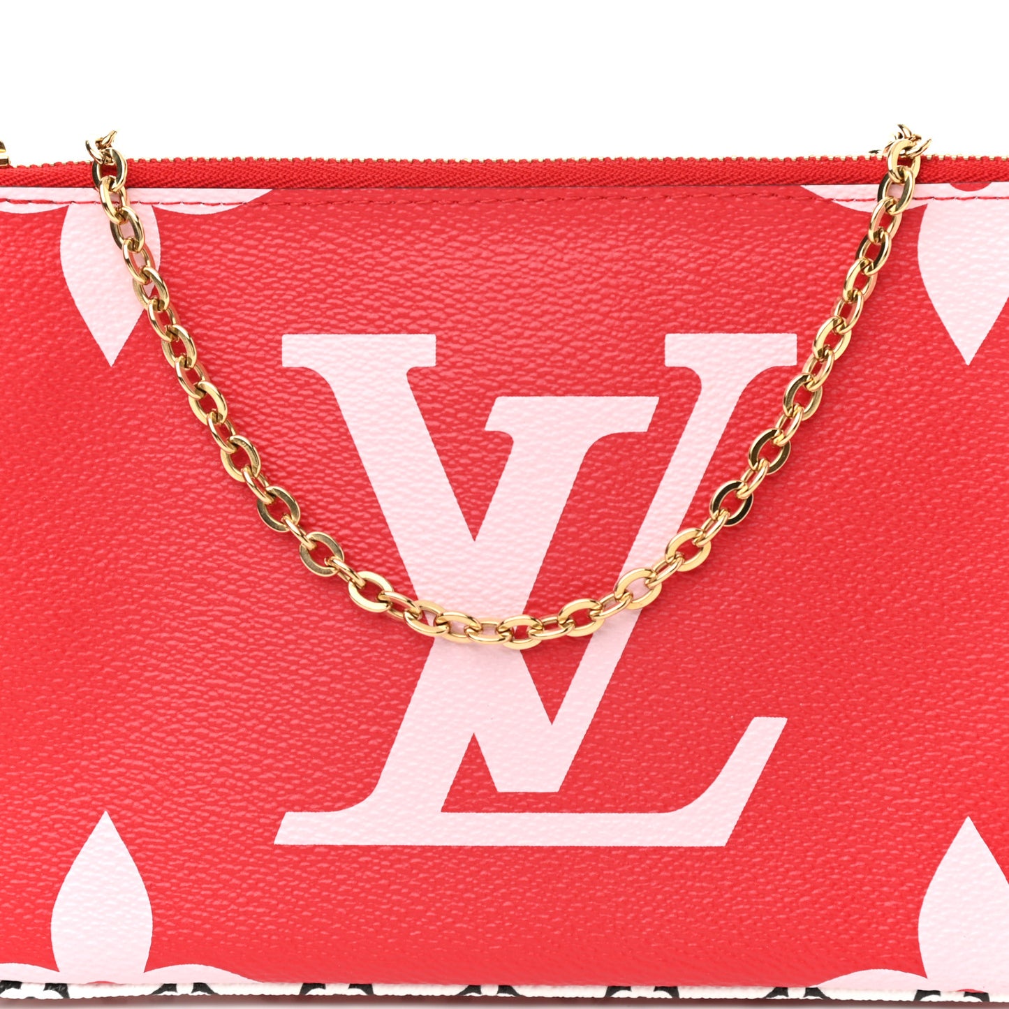 Monogram Giant Double Zip Pochette Rouge