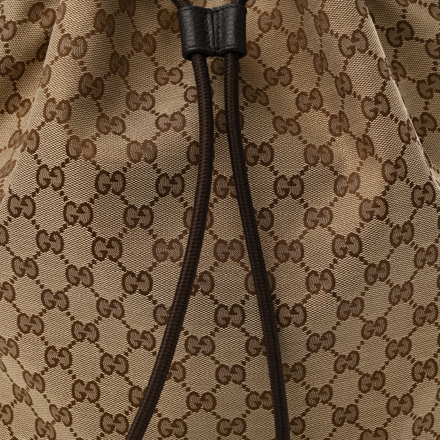 Monogram Dollar Calfskin O Drawstring Backpack Beige Ebony Testa di Moro Dark Chocolate