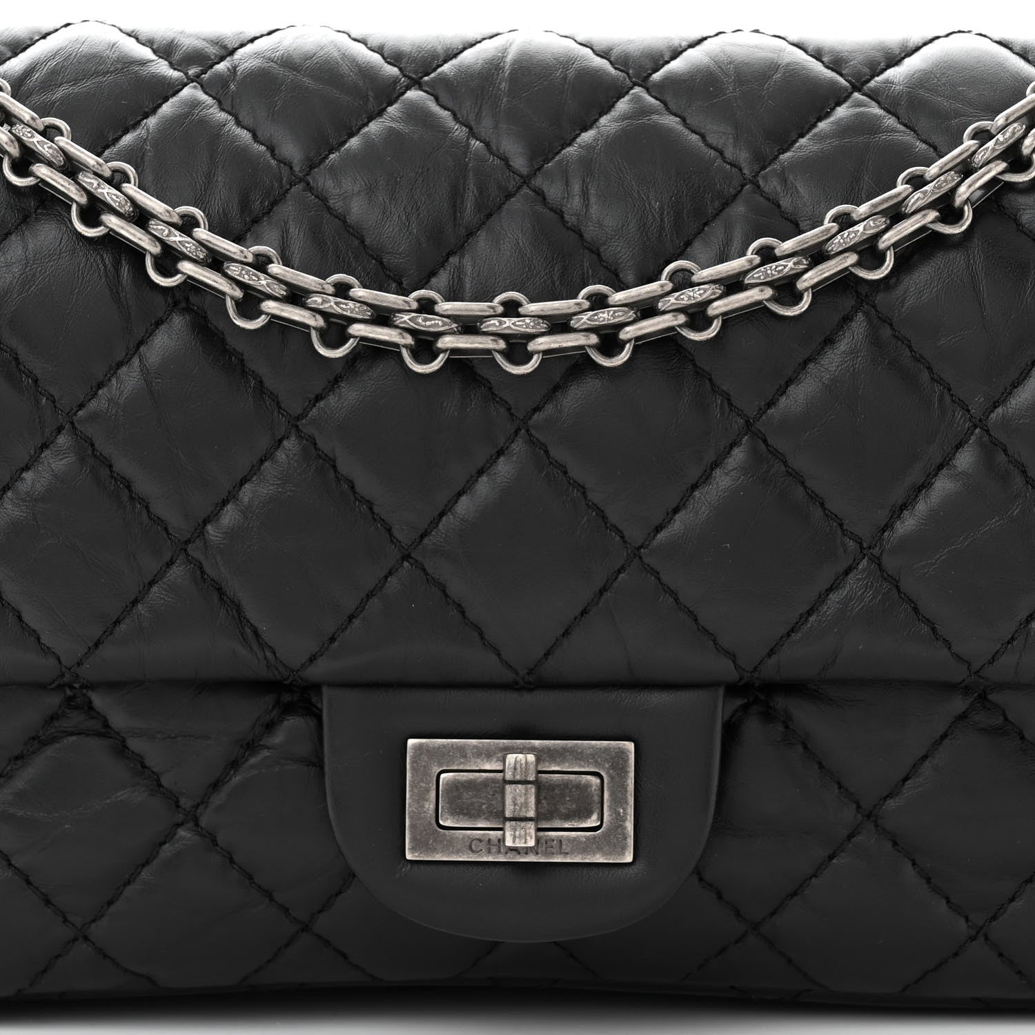 Chanel Aged Calfskin Quilted 2.55 Reissue 225 Flap Black 8 of 10