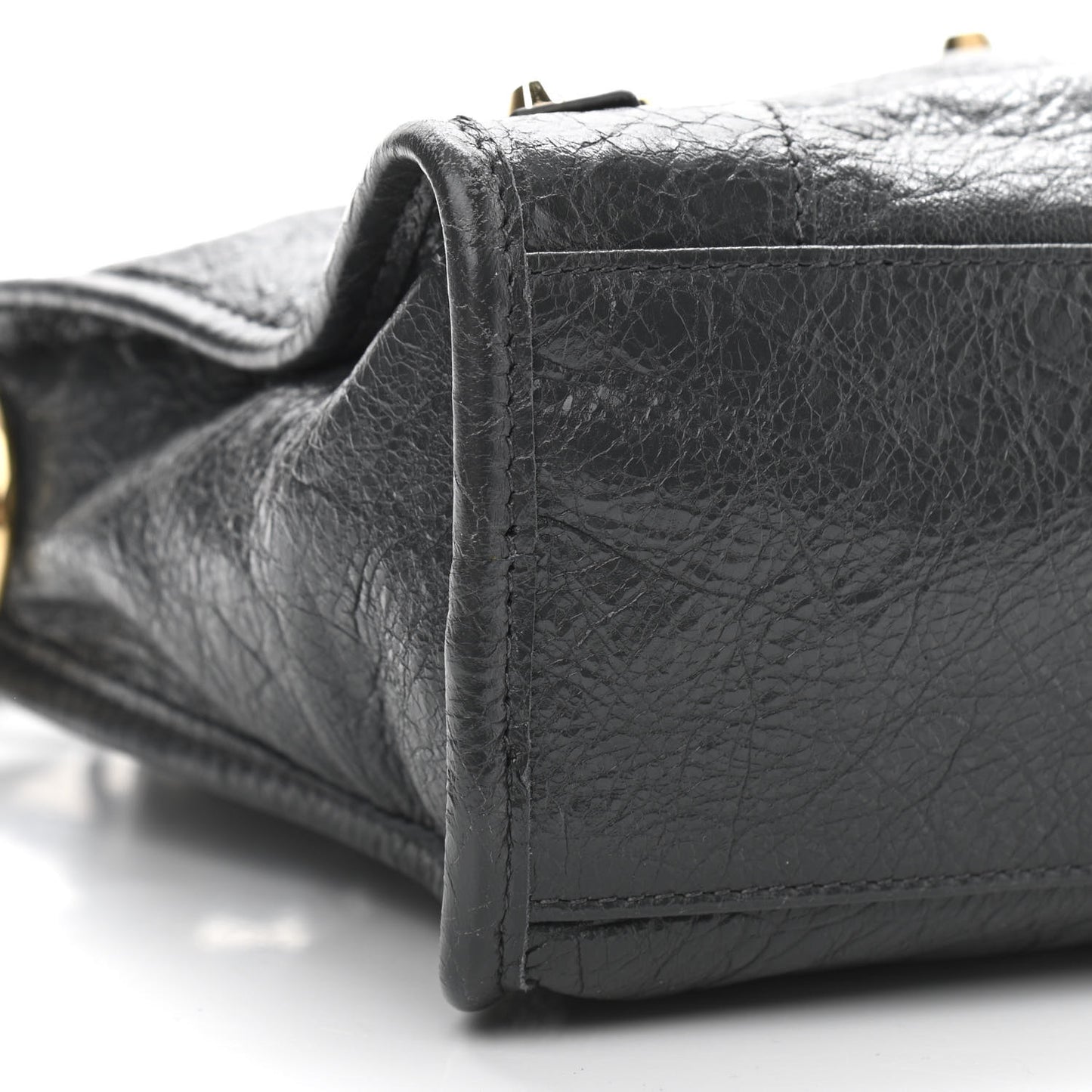 Agneau Classic Gold Hardware S City Gris Fossile