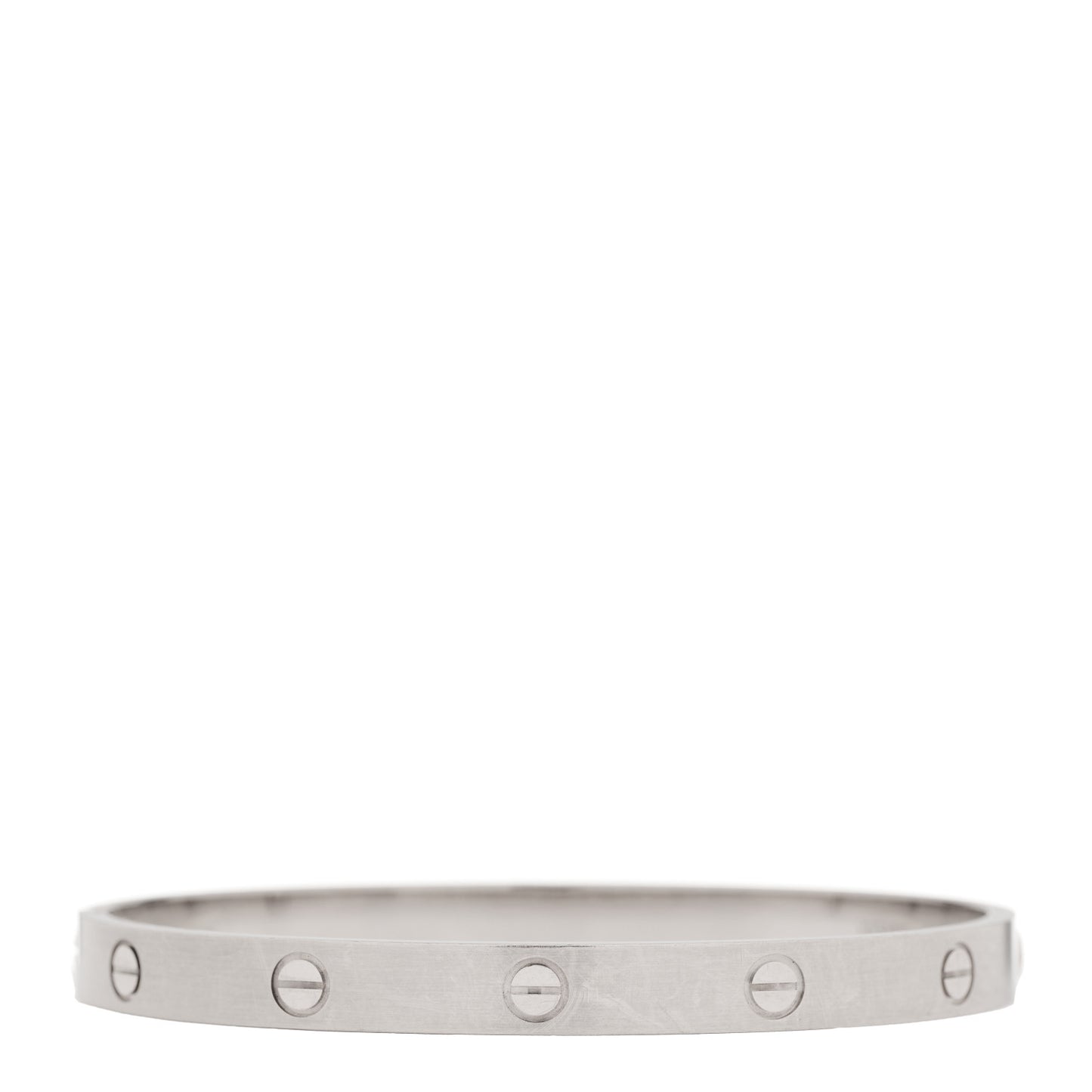 18K White Gold Brushed Finish LOVE Bracelet 19
