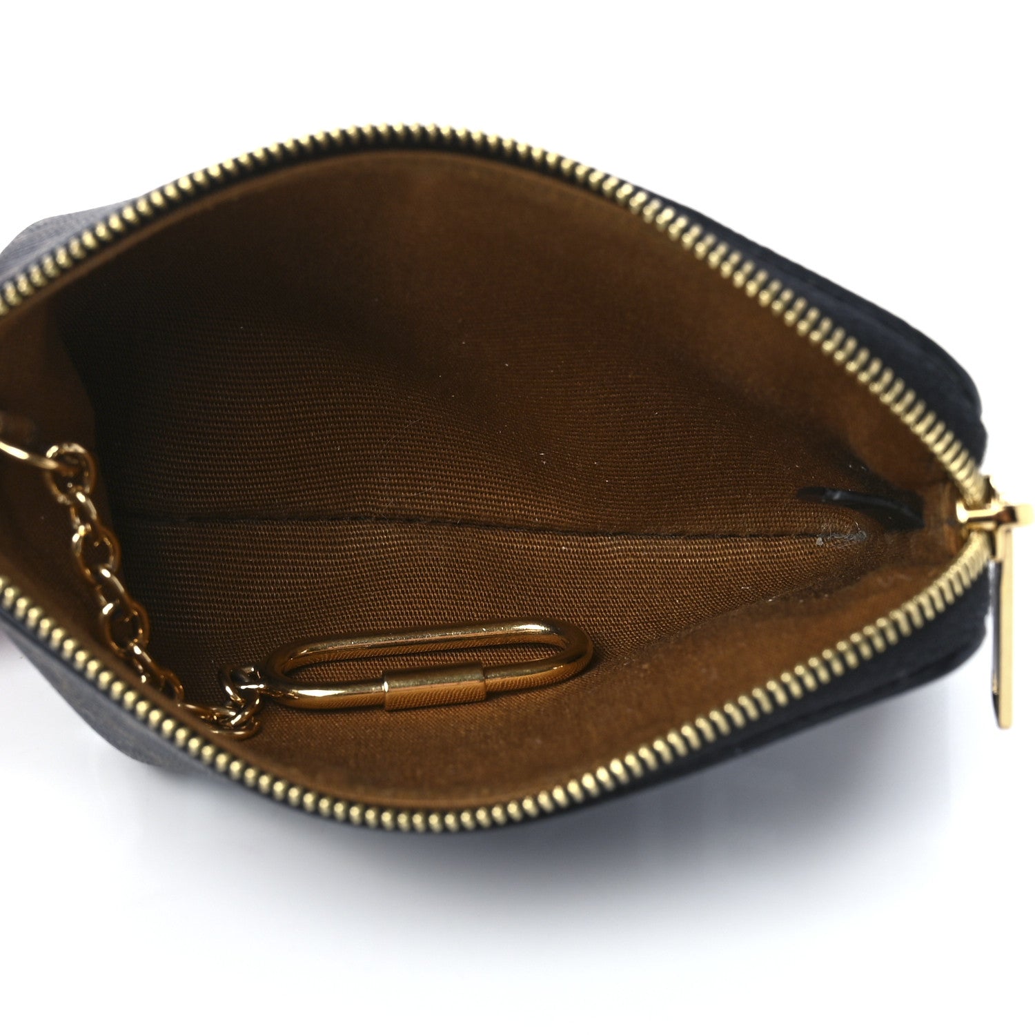 Celine Triomphe Canvas Logo Coin and Card Pouch With Hook Black 4 of 10