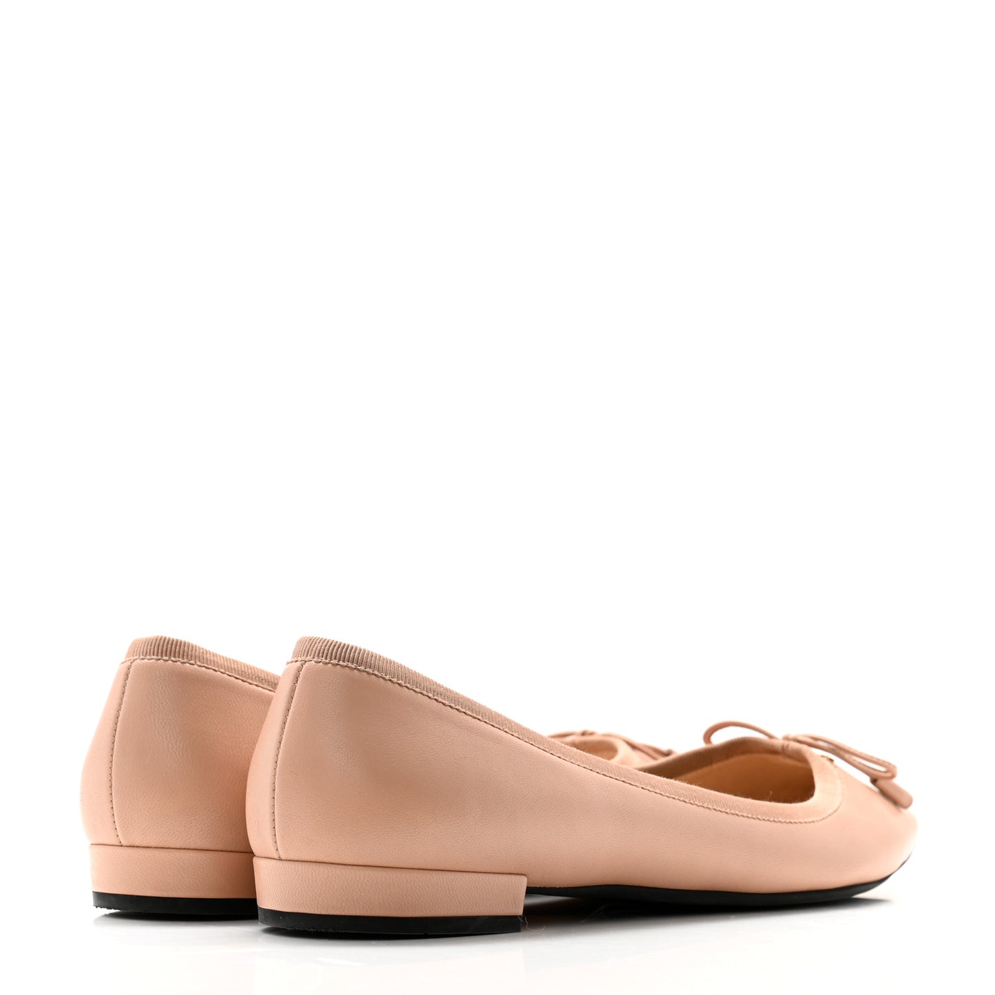 Lambskin Donna Bow Ballerina Flats 39 Nudo
