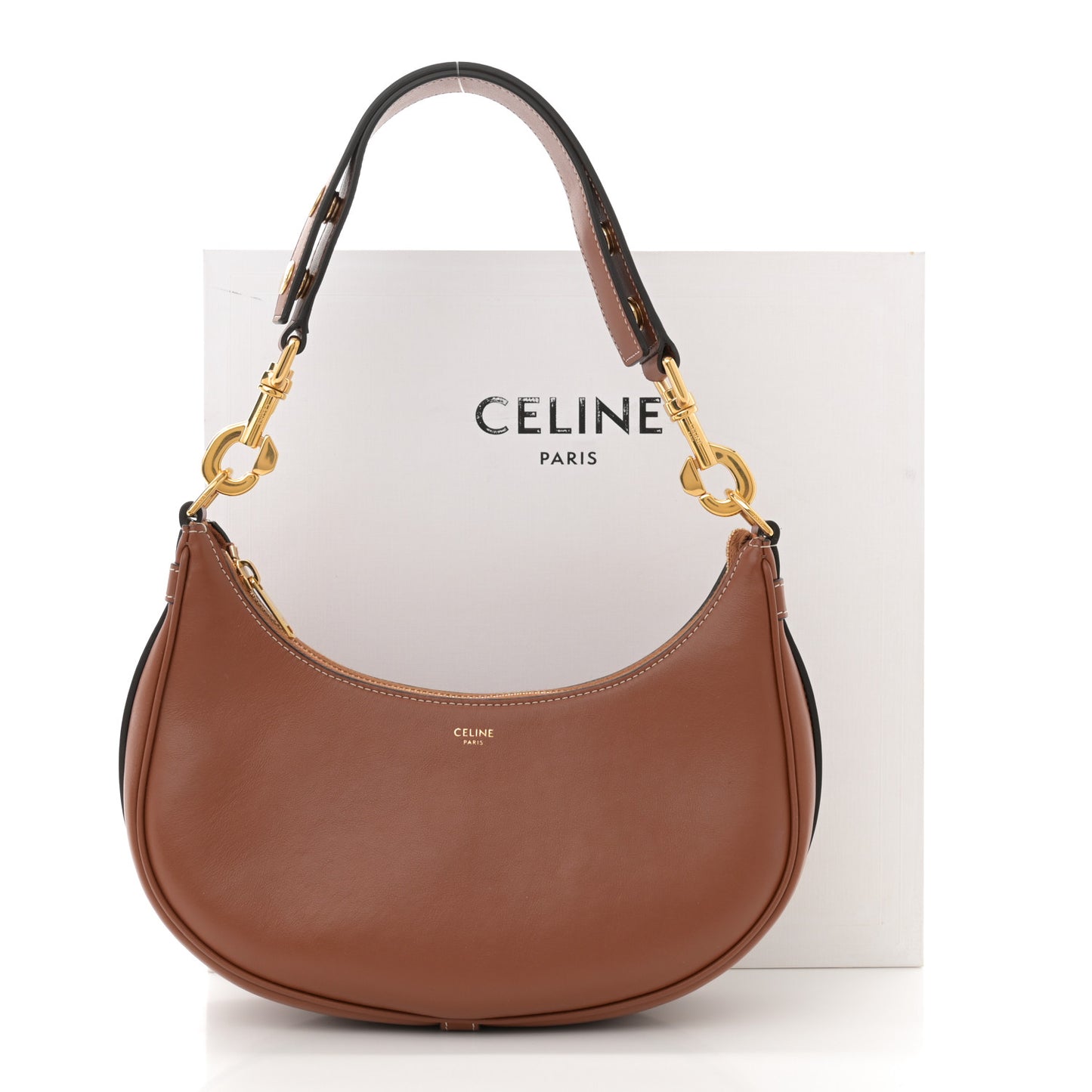 Smooth Calfskin Medium Strap Ava Shoulder Bag Tan