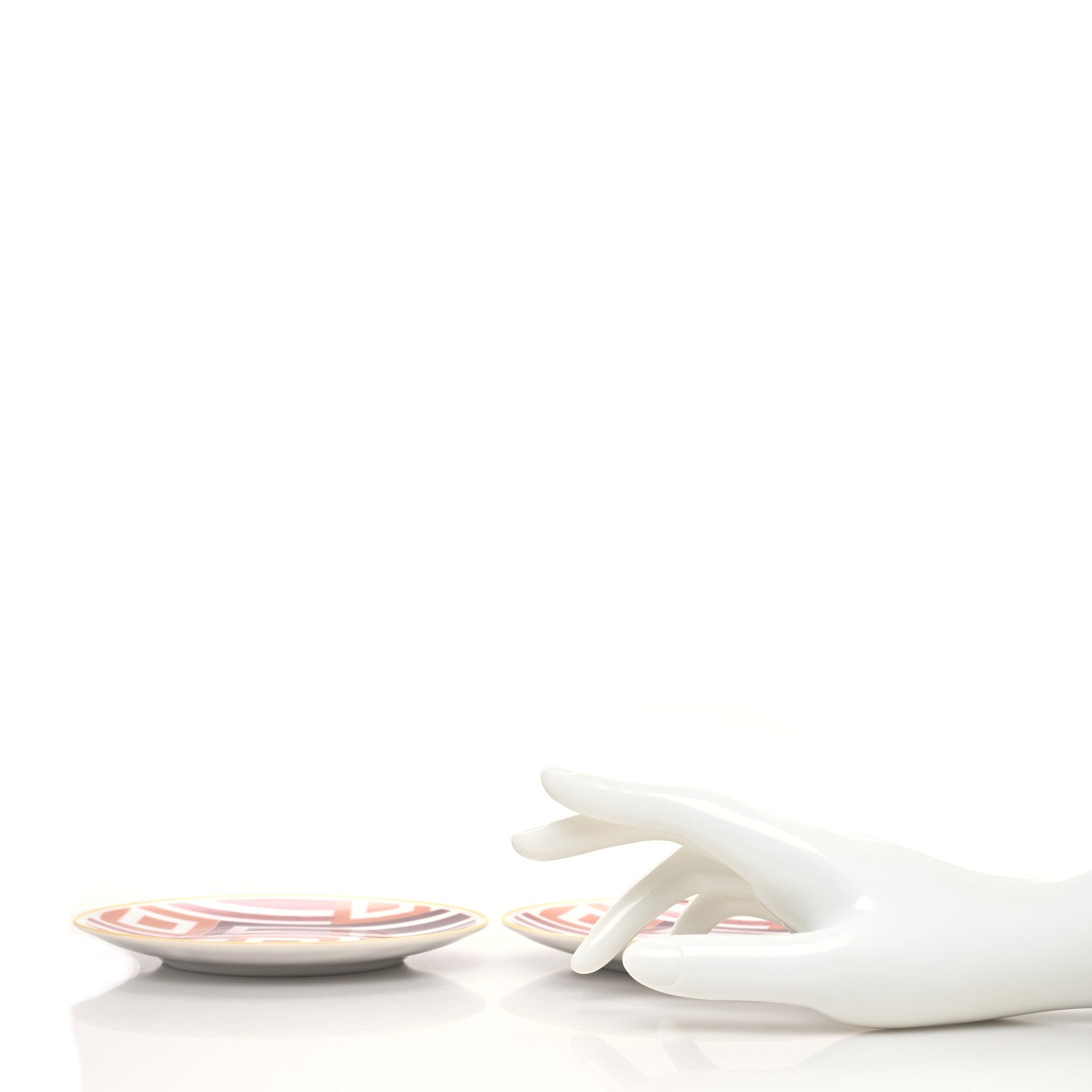 Hermes Porcelain Hippomobile Dessert Plate Set of 2 2 of 6
