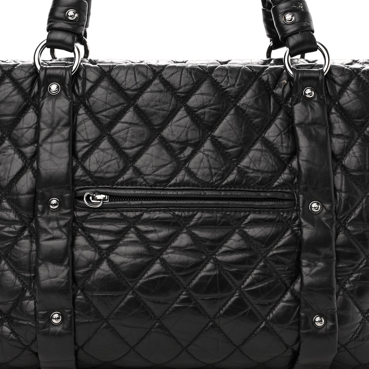 Chanel Aged Calfskin Vintage Ligne XL Lady Braid Tote Black 7 of 11