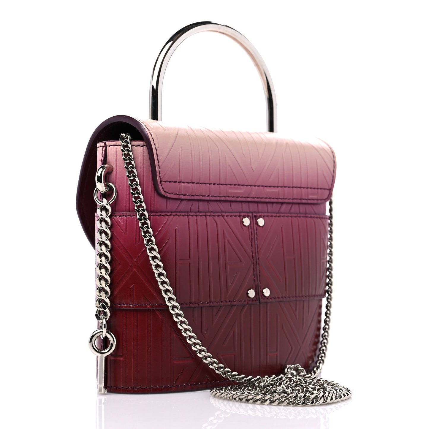 Calfskin Embossed Small Aby Lock Brown Purple