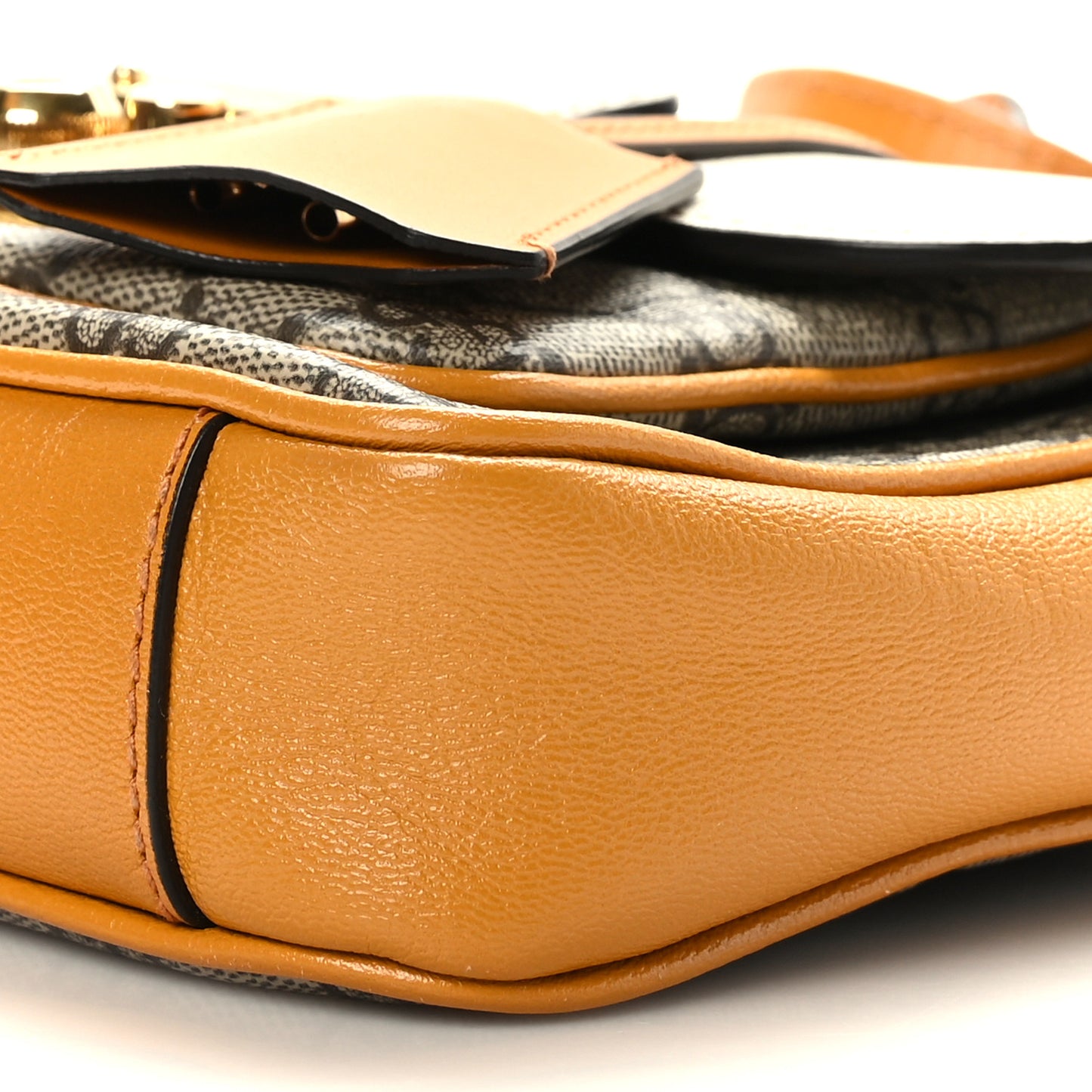 GG Supreme Monogram Calfskin Mini Padlock Flap Pocket Shoulder Bag Beige Mystic White Sun Oil