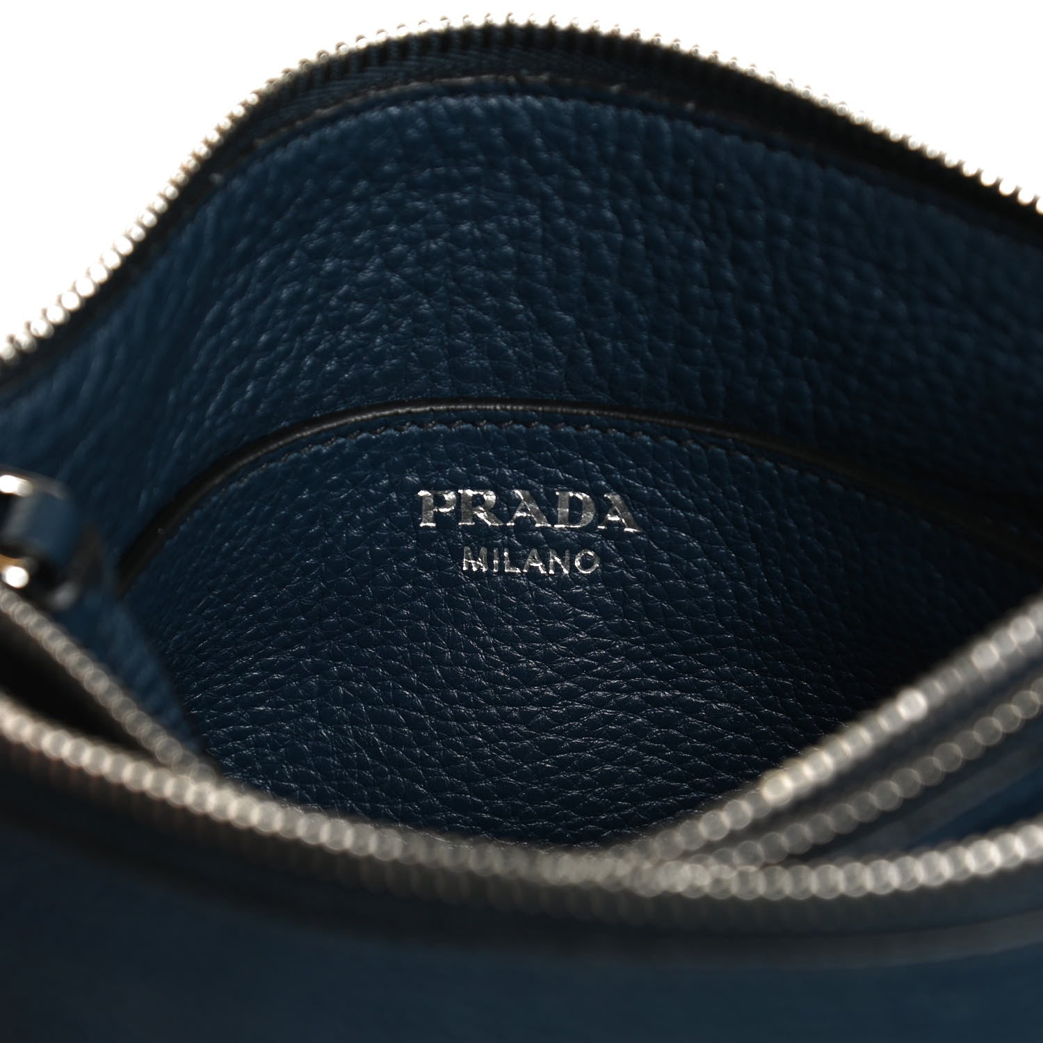Prada Vitello Phenix Double Zip Crossbody Bag Baltico 5 of 8