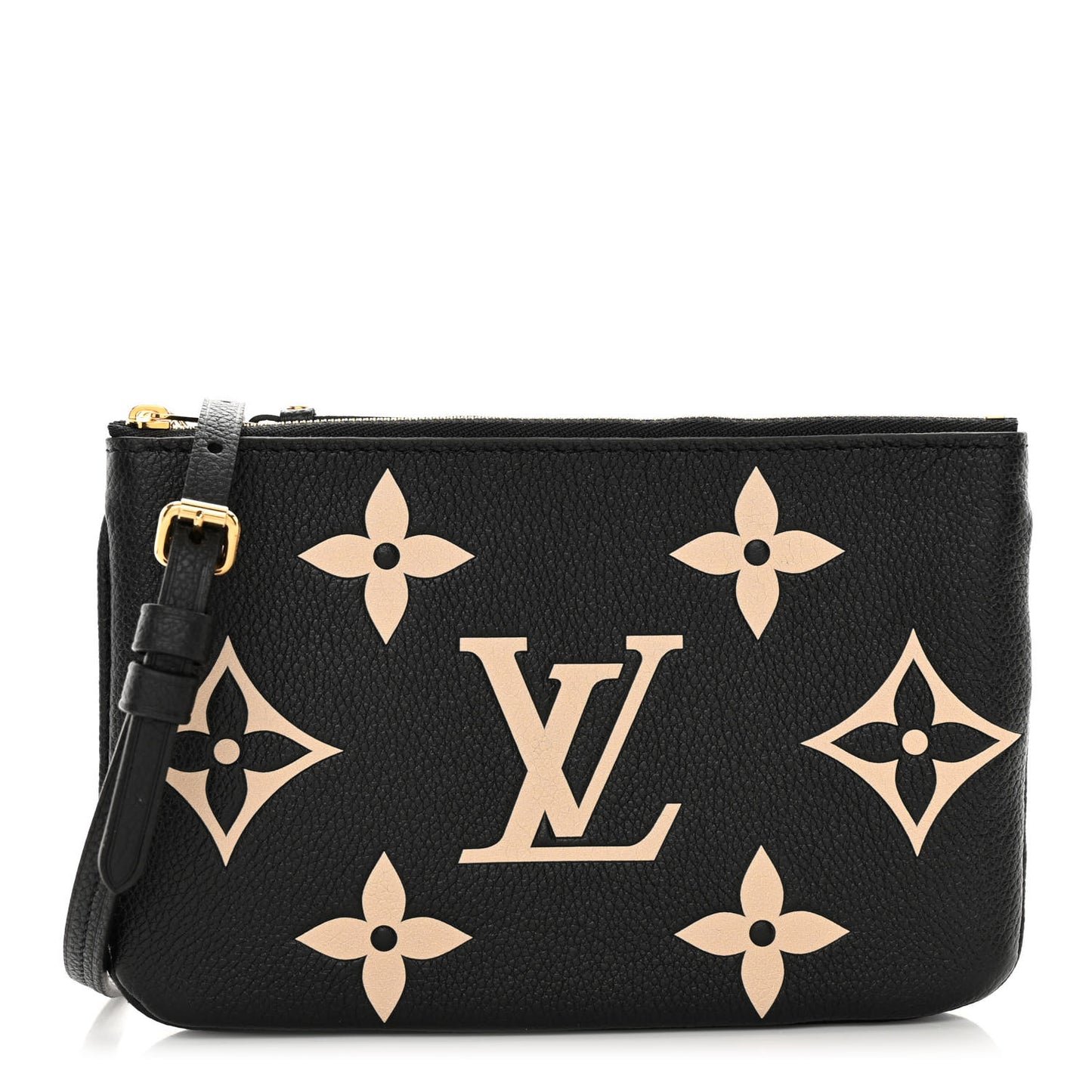 Empreinte Monogram Giant Double Zip Pochette Black Cream