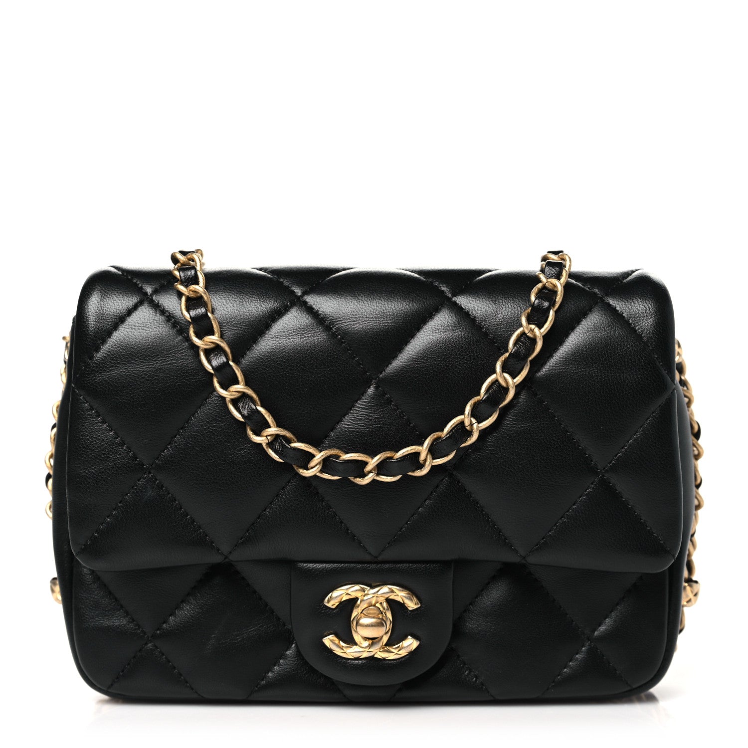 Chanel Lambskin Quilted CC Small Dynasty Flap Black 1549531