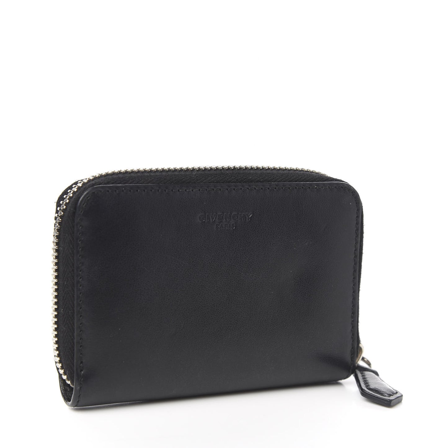 Calfskin Iconic Bambi Print Mini Zip Wallet Black White
