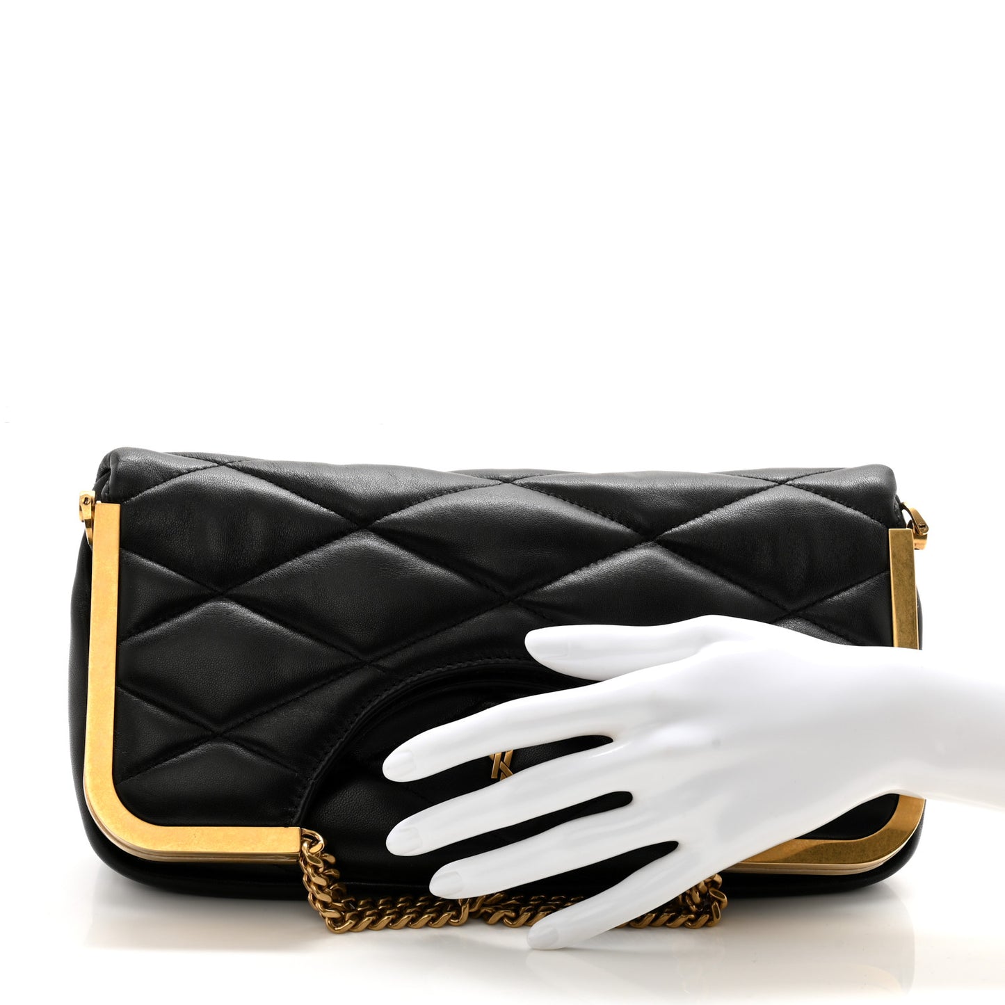 Lambskin Quilted Cerniera Shoulder Bag Black