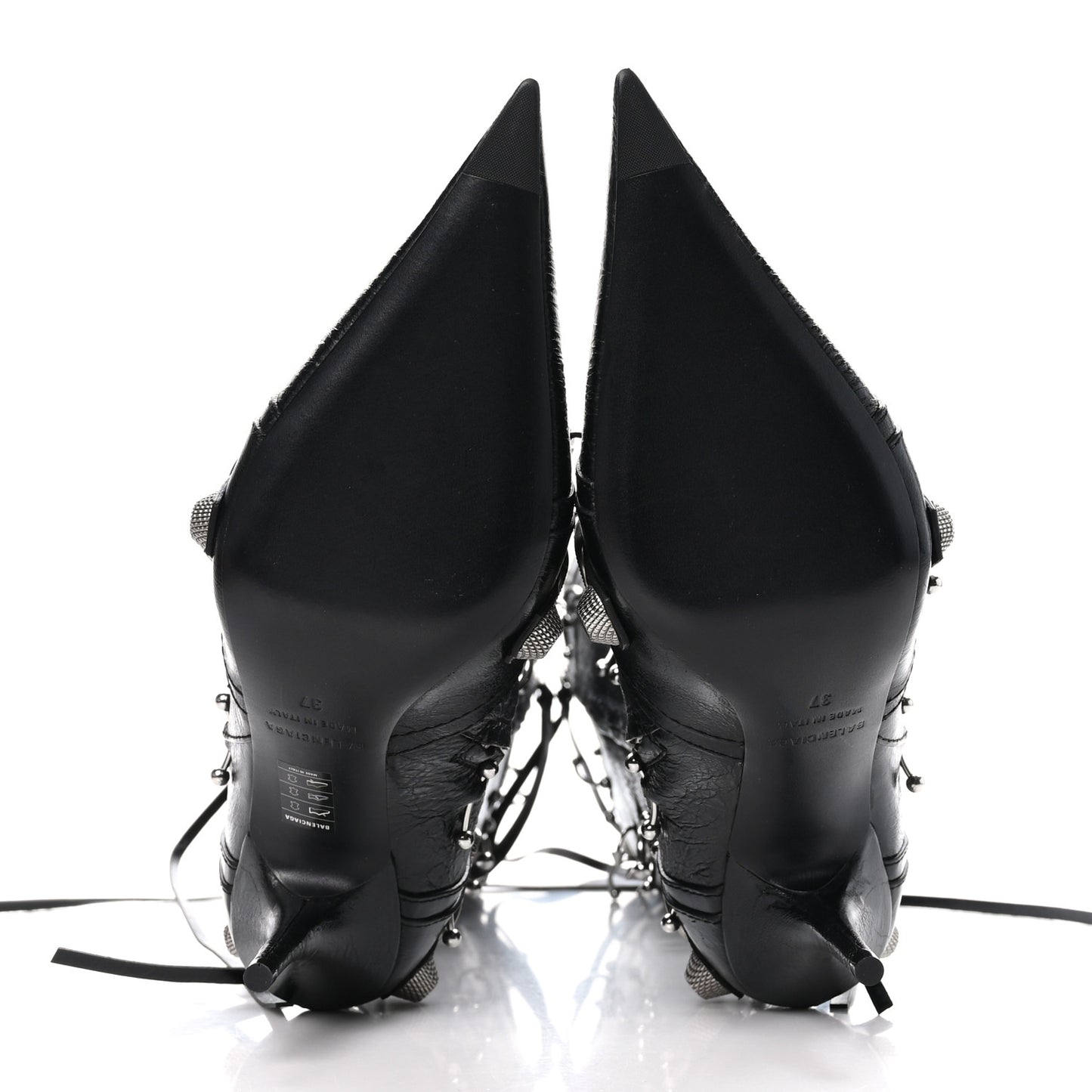 Agneau Arena Piercing Cagole 90mm Boots 37 Black Silver