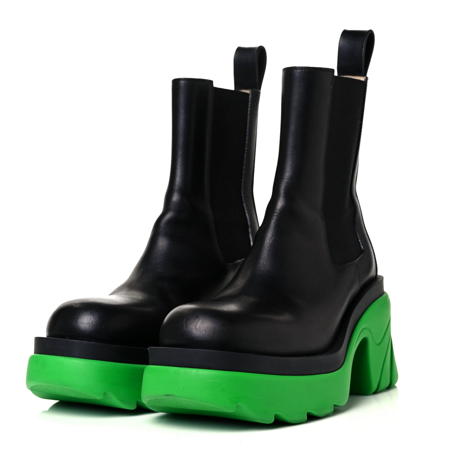 Calfskin The Flash Chelsea Boots 37 Black Grass