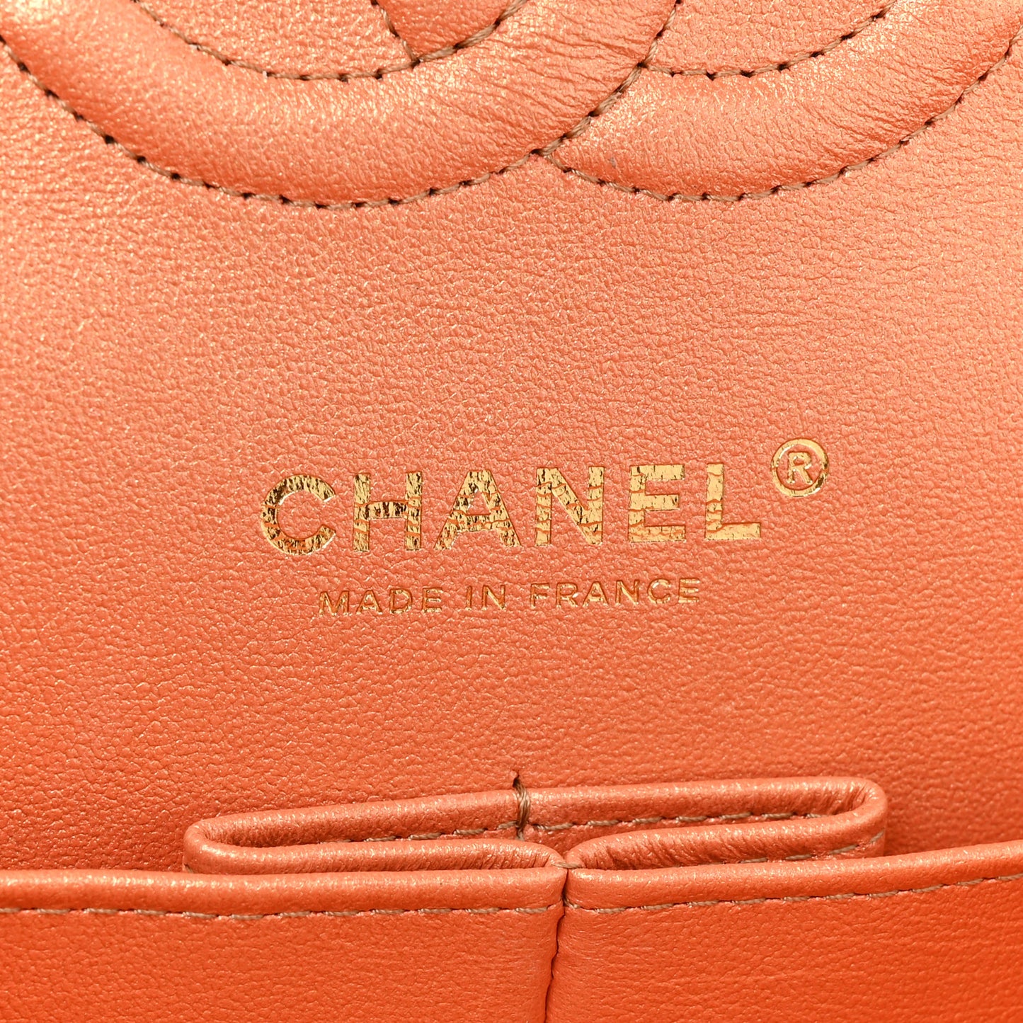 Metallic Lambskin Quilted Medium Double Flap Golden