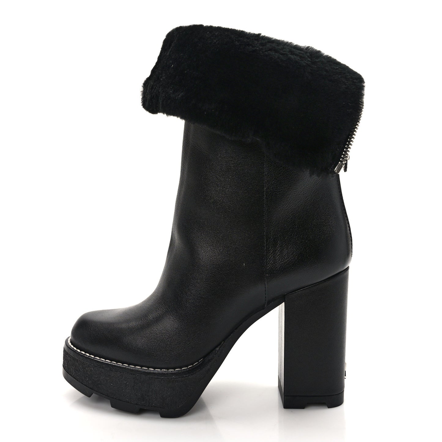Calfskin Shearling Beaubourg Ankle Boots 37 Black