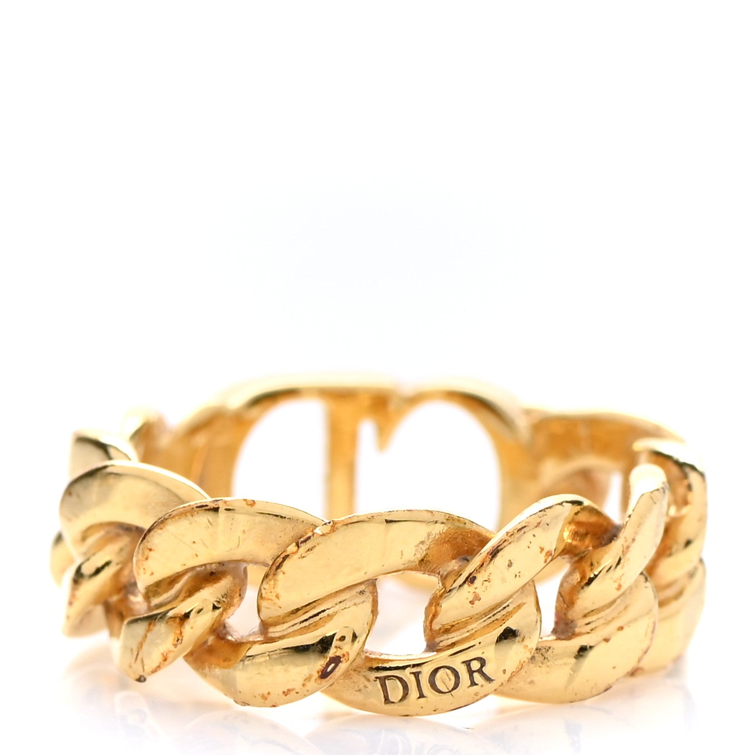 Christian Dior Metal Danseuse Etoile Chain Ring M Gold 3 of 6