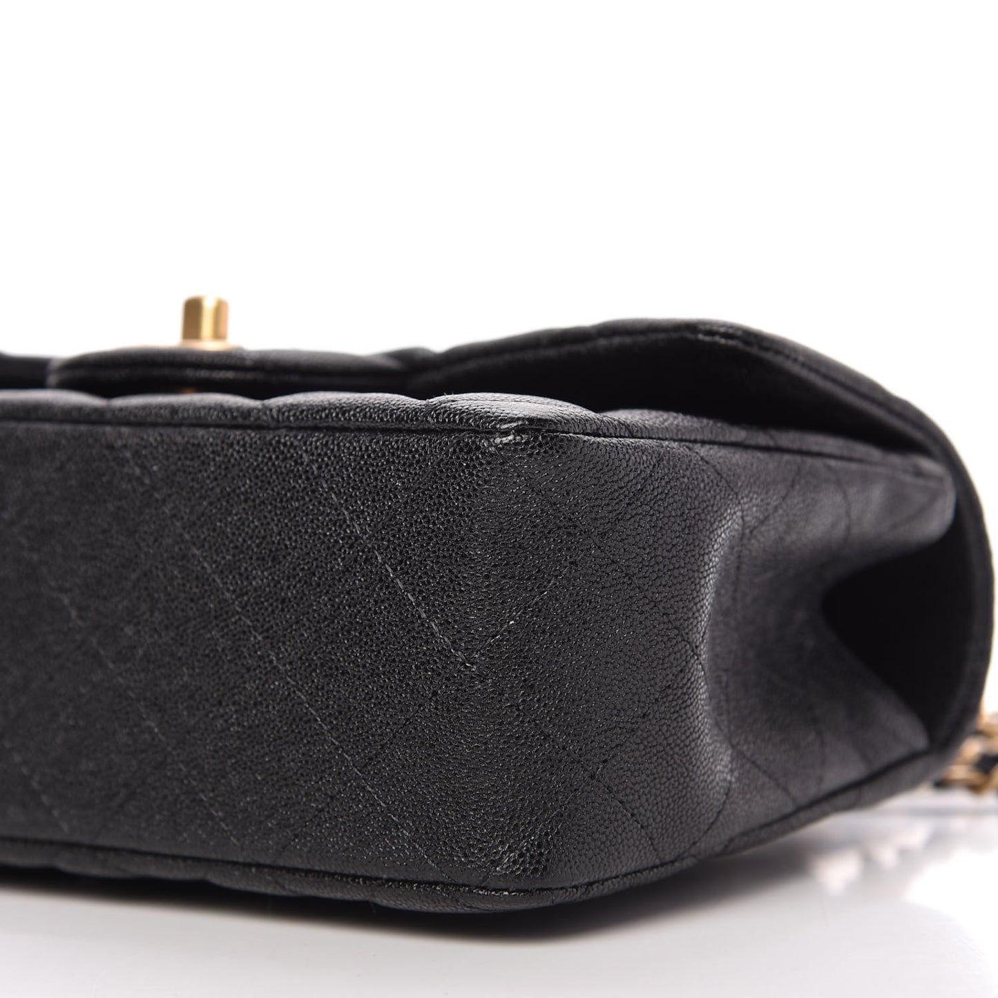 Caviar Quilted Mini Top Handle Rectangular Flap Black