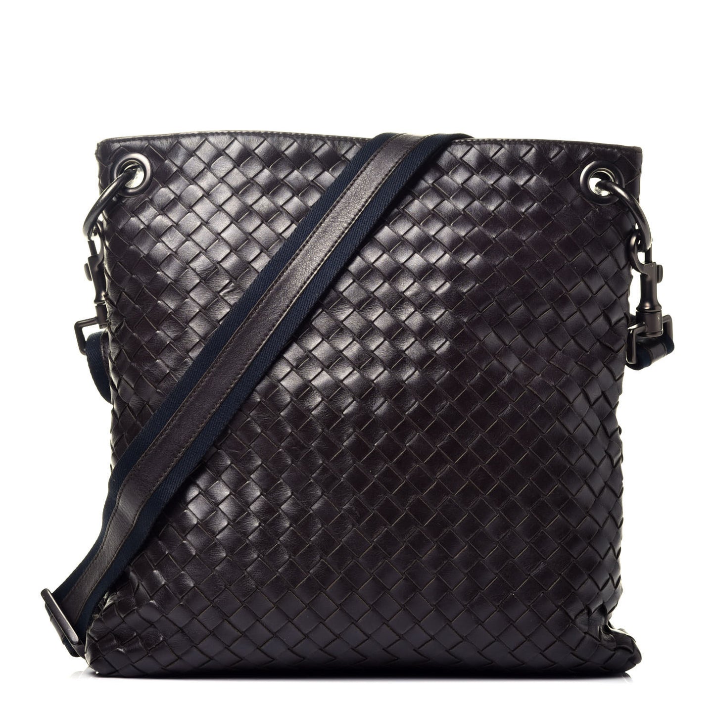 Nappa Intrecciato VN Crossbody Messenger Bag Ebano