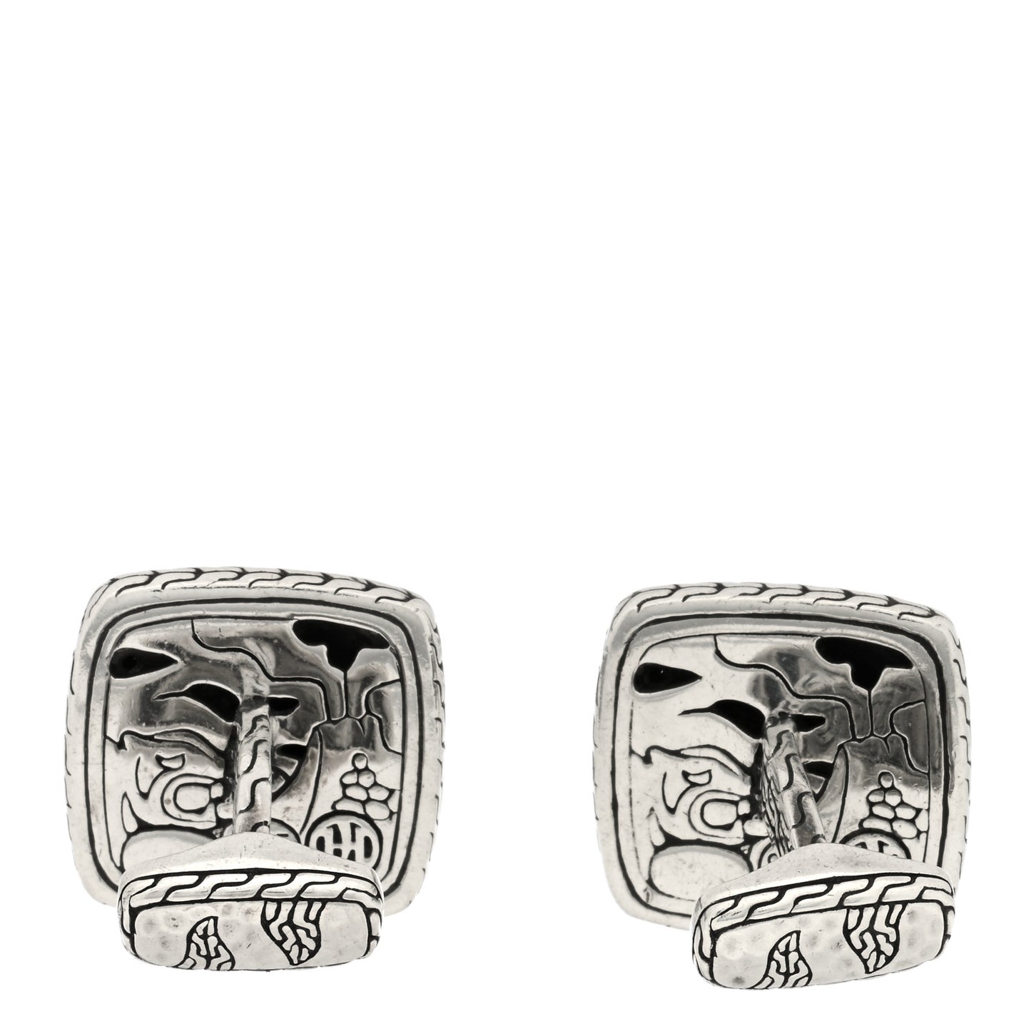 Sterling Silver Black Sapphire Macan Cufflinks