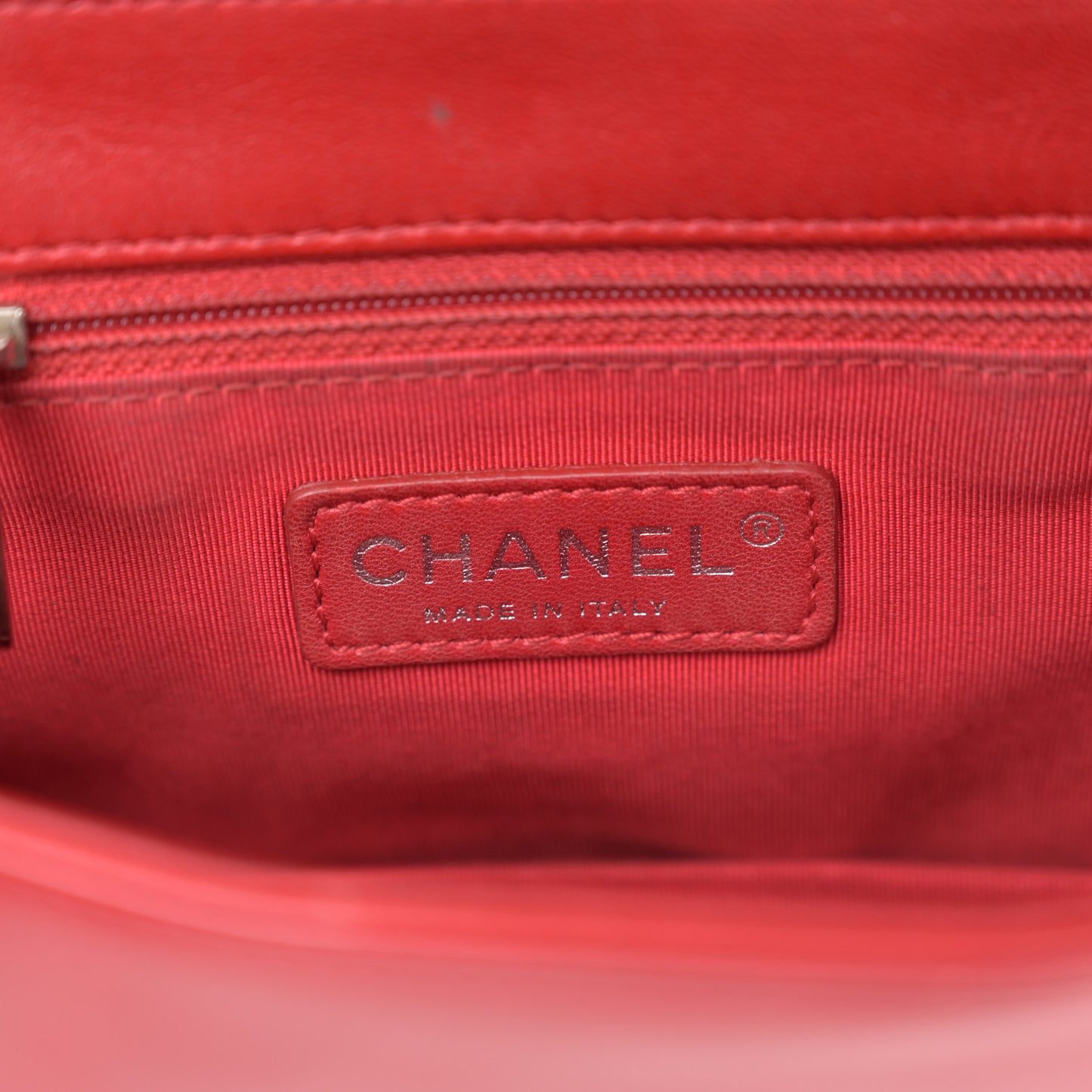 Patent Lipstick Wallet on Chain Red