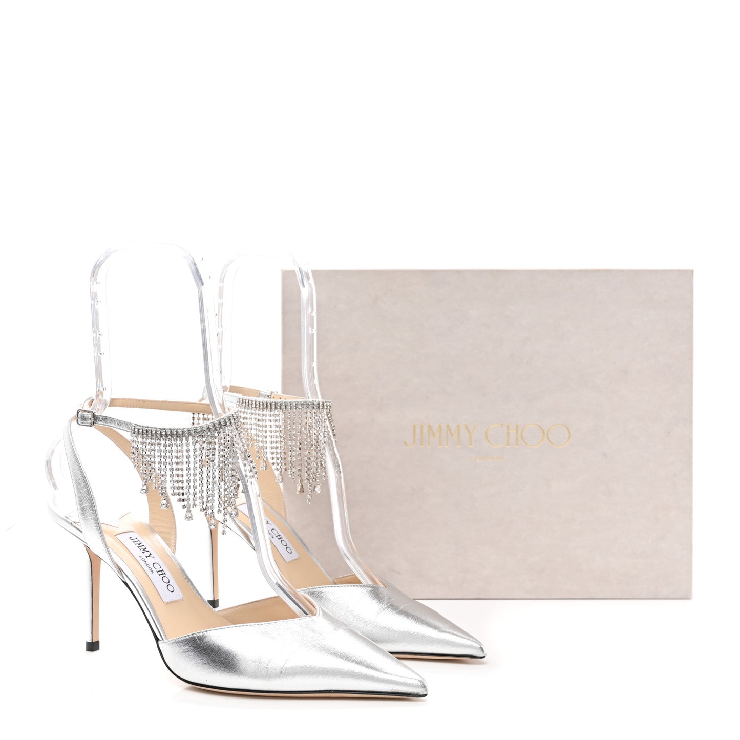 Metallic Calfskin Birtie 85 Pumps 40 Silver
