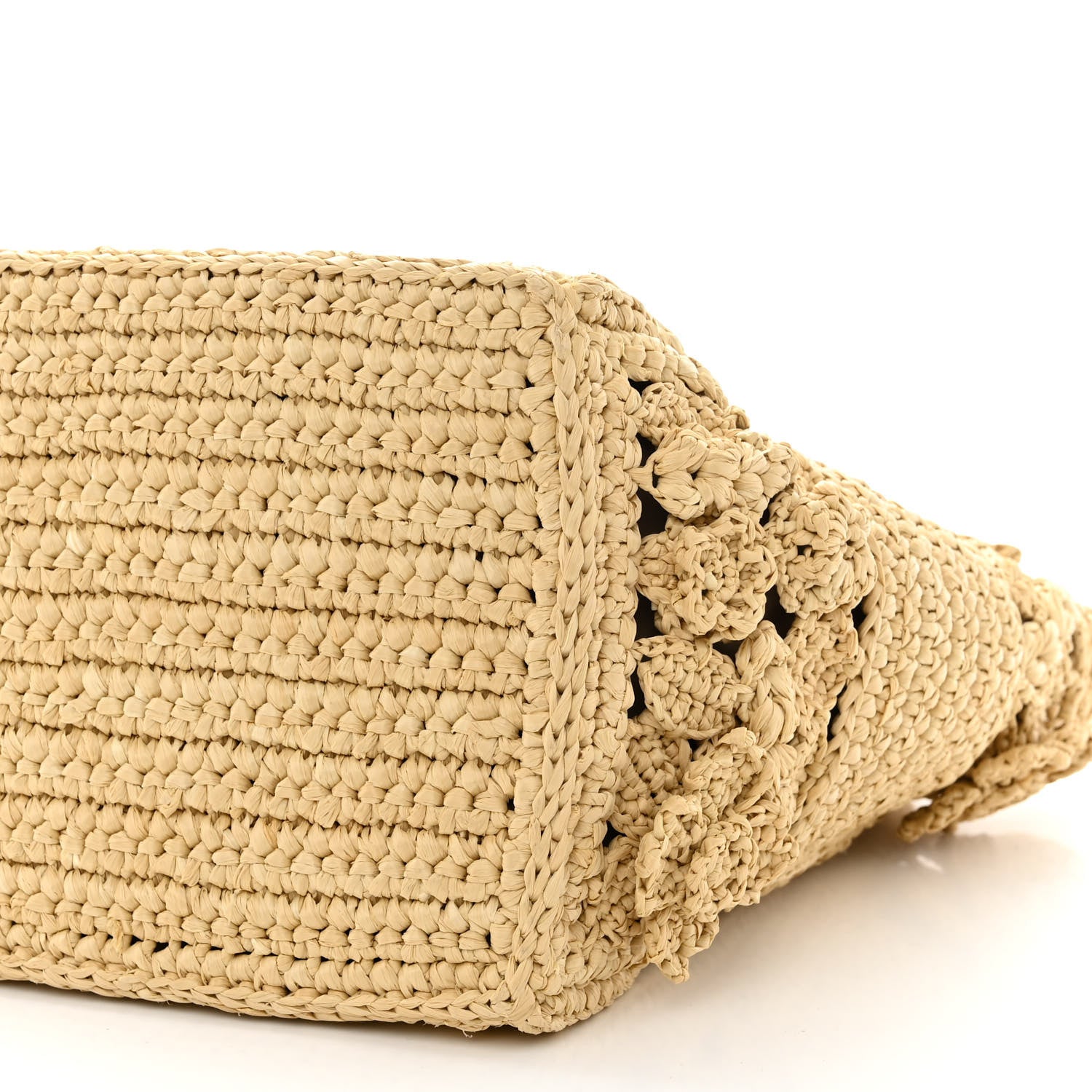 Christian Dior Woven Raffia Floral Embellished Small Book Tote Natural 15 of 15