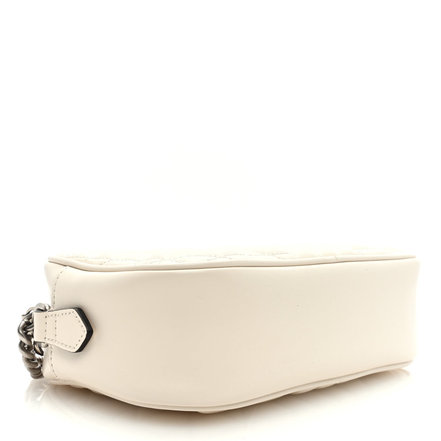 Calfskin Matelasse Aria Small GG Marmont Chain Shoulder Bag Mystic White
