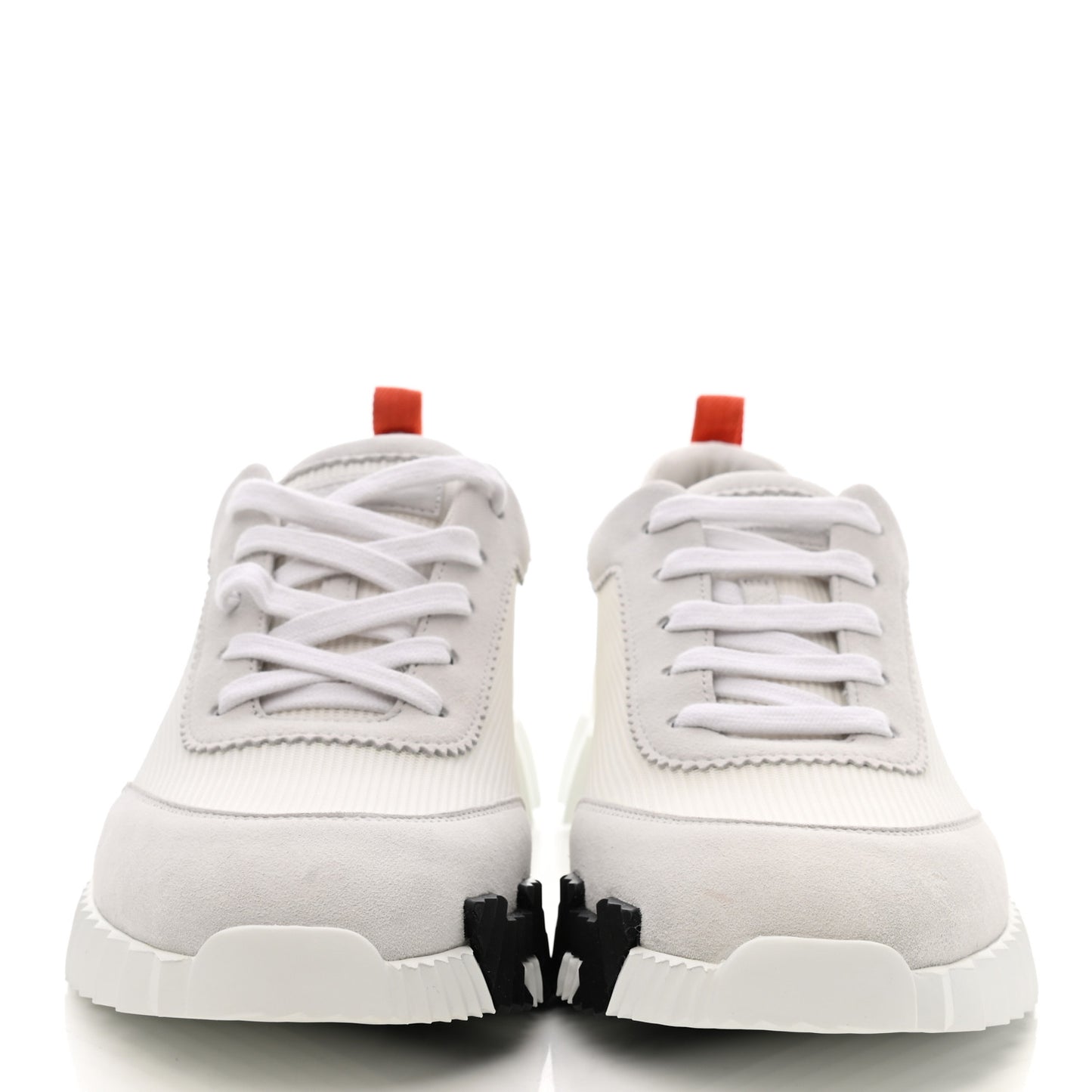 Technical Canvas Suede Goatskin Bouncing Sneakers 42 White Orange