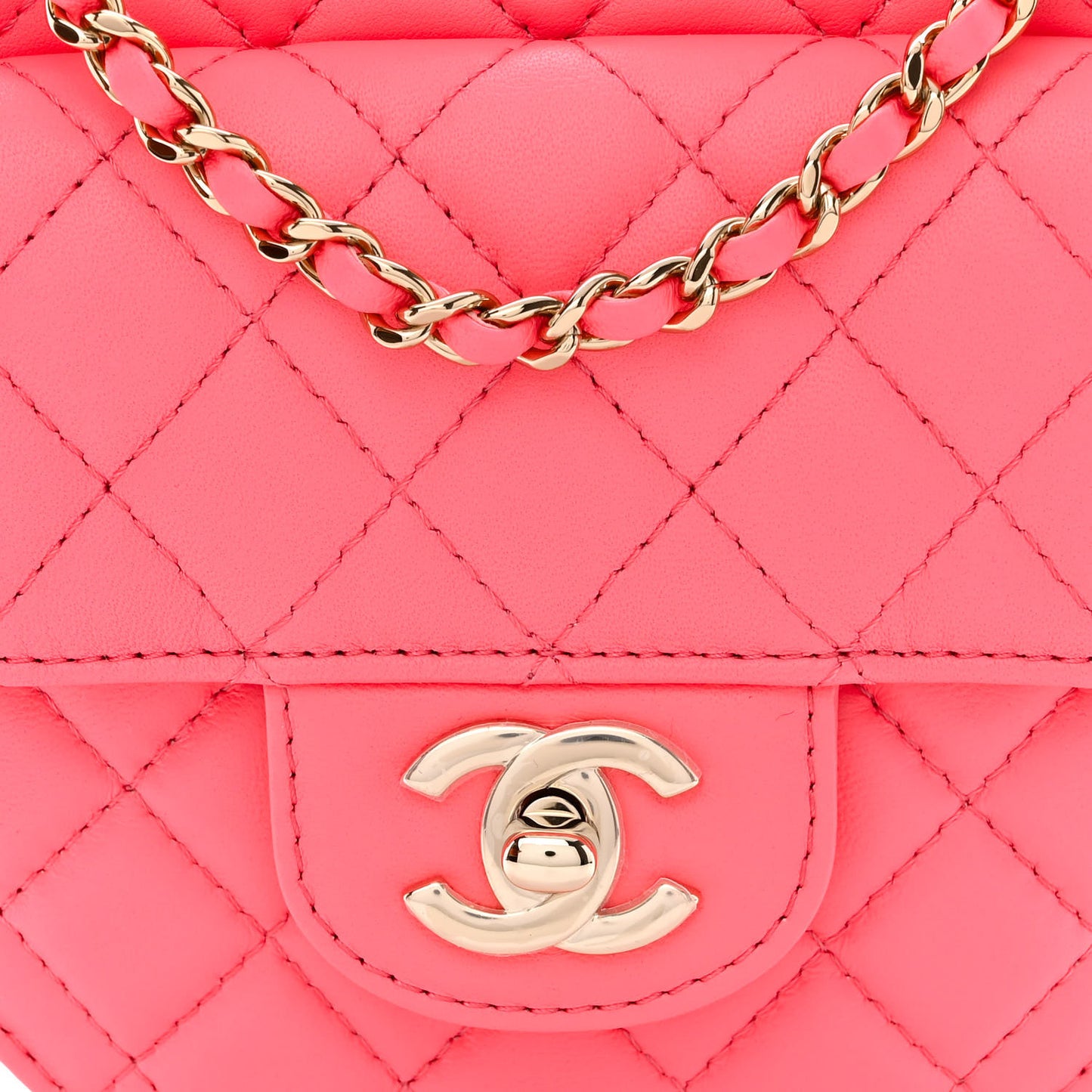 Lambskin Quilted CC In Love Heart Bag Pink