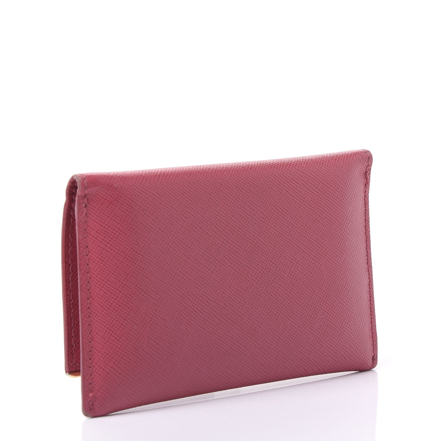 Saffiano Compact Metal Bar Flap Wallet Peonia