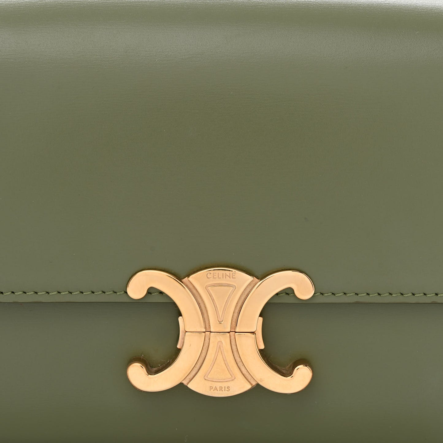 Shiny Calfskin Nano Triomphe Soft Khaki