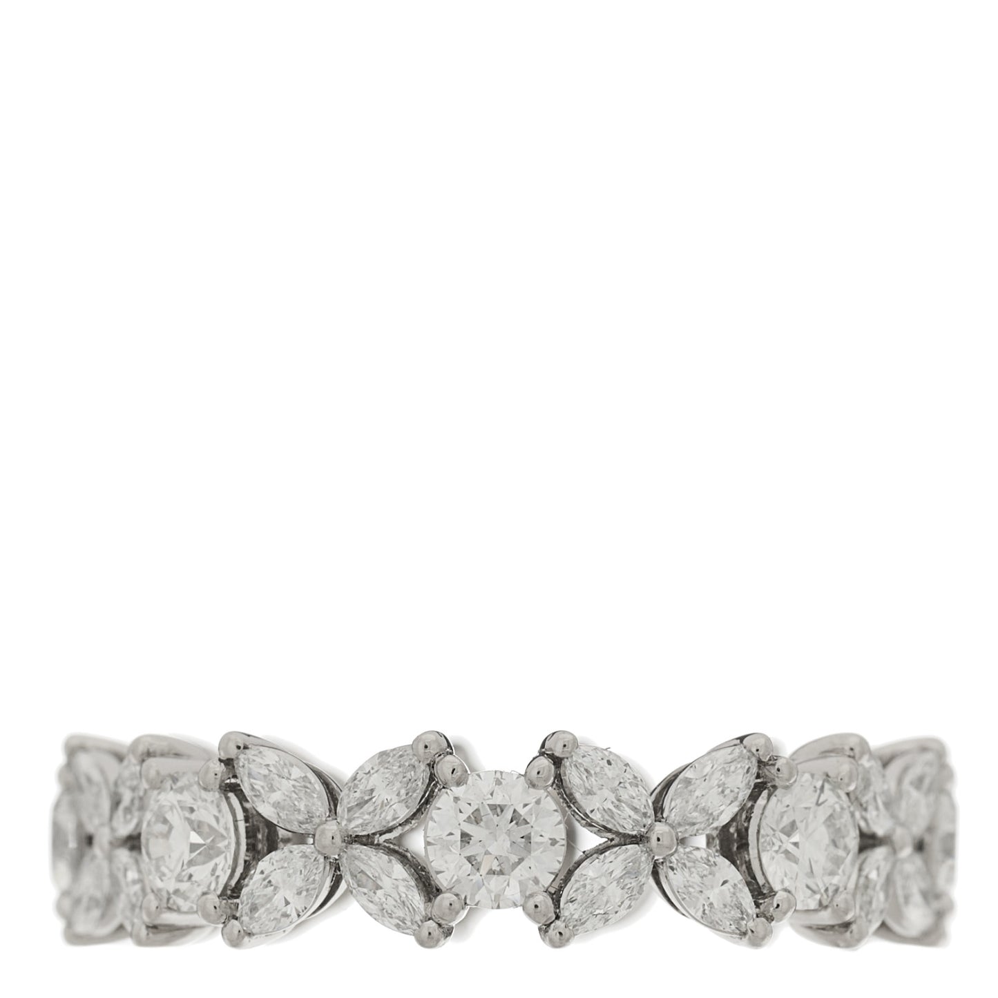 Platinum Diamond Victoria Alternating Band Ring 53 6.25