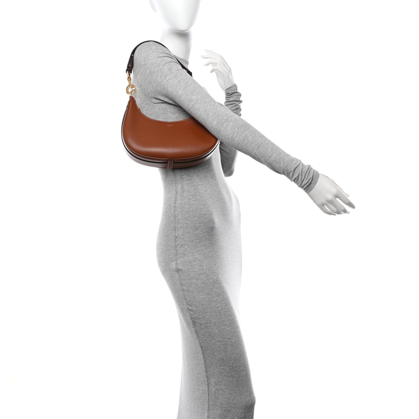 Smooth Calfskin Medium Strap Ava Shoulder Bag Tan