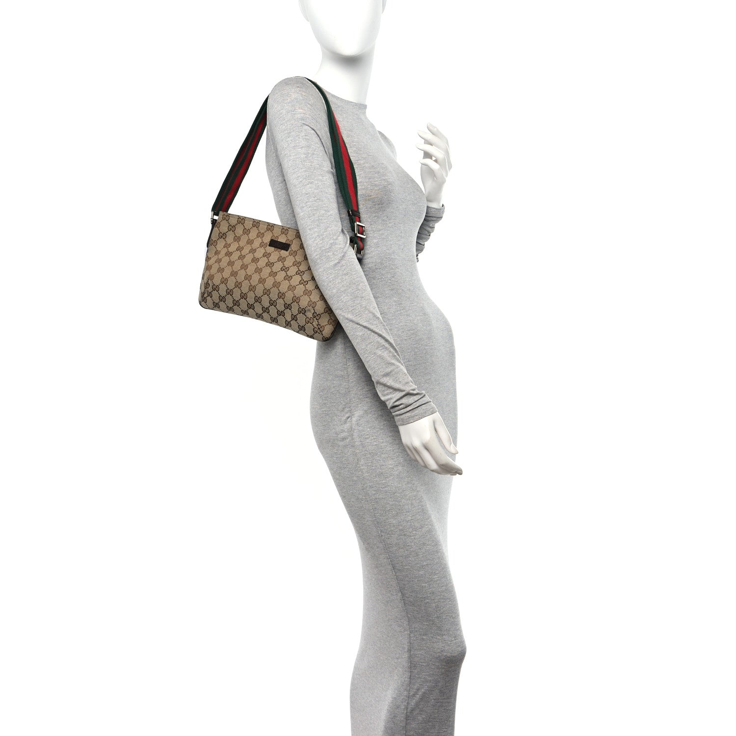 Gucci Monogram Web Small Flat Messenger Crossbody Dark Brown 2 of 12