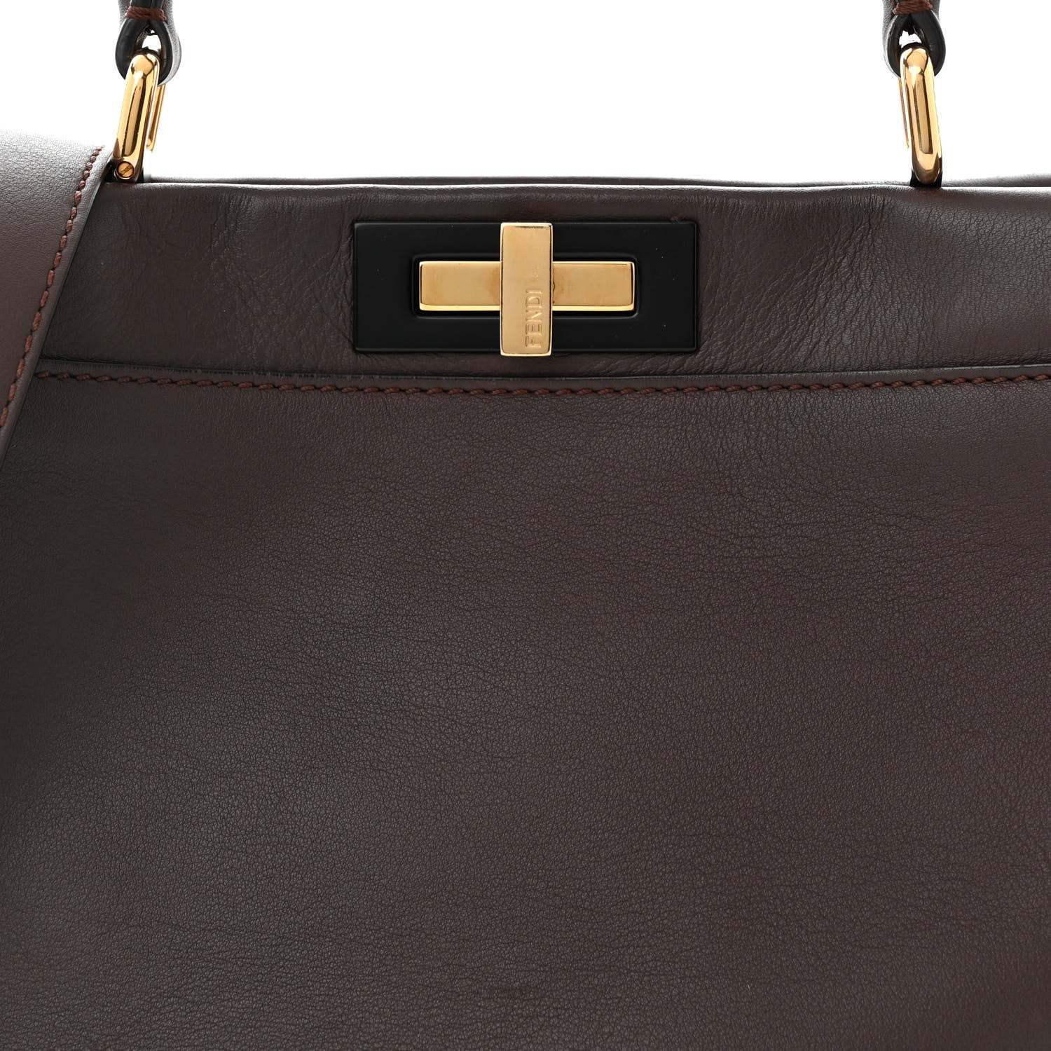 Fendi Vitello Seta Shiny Nappa Medium Peekaboo Iconic Satchel Moresco Rosa Doll 9 of 12