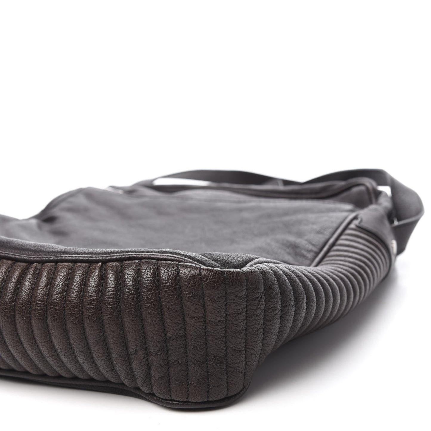 Grained Calfskin Crossbody Bag Black Brown