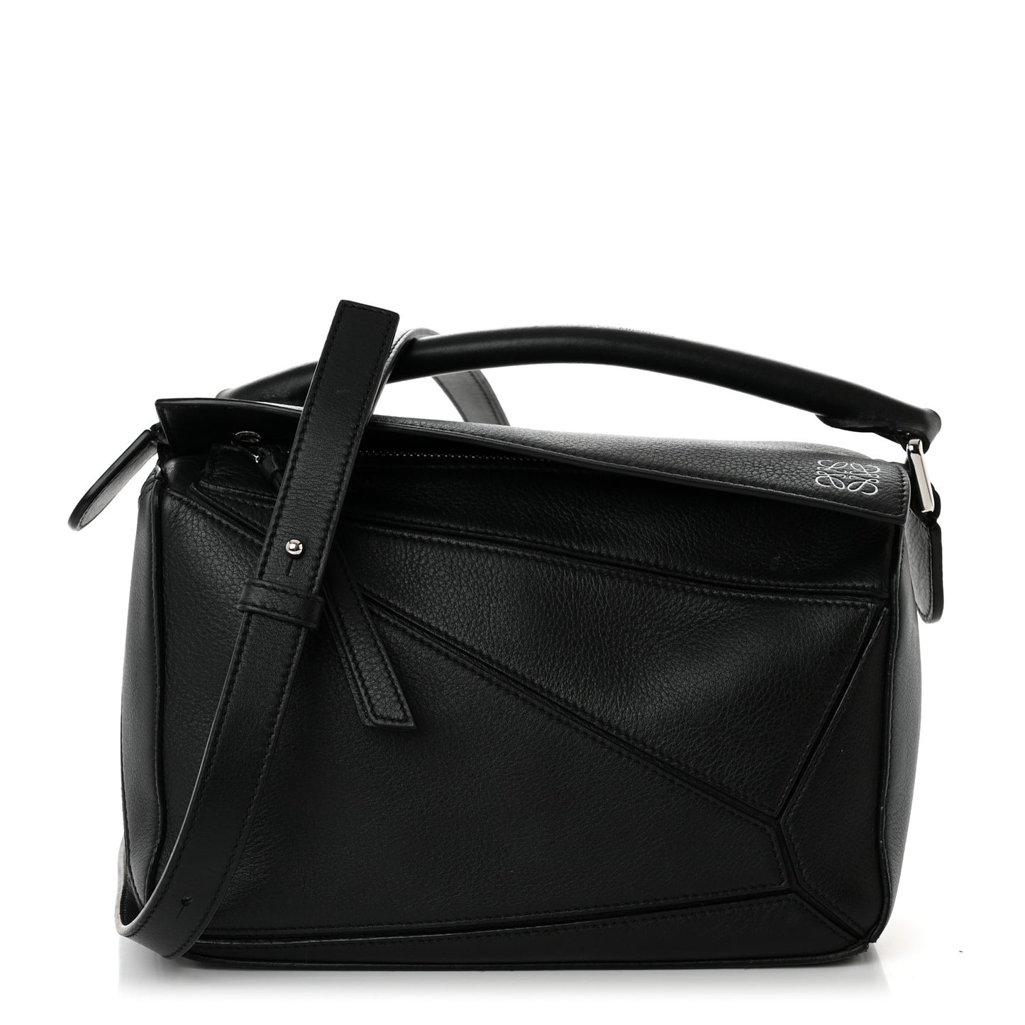 Calfskin Small Puzzle Bag Black