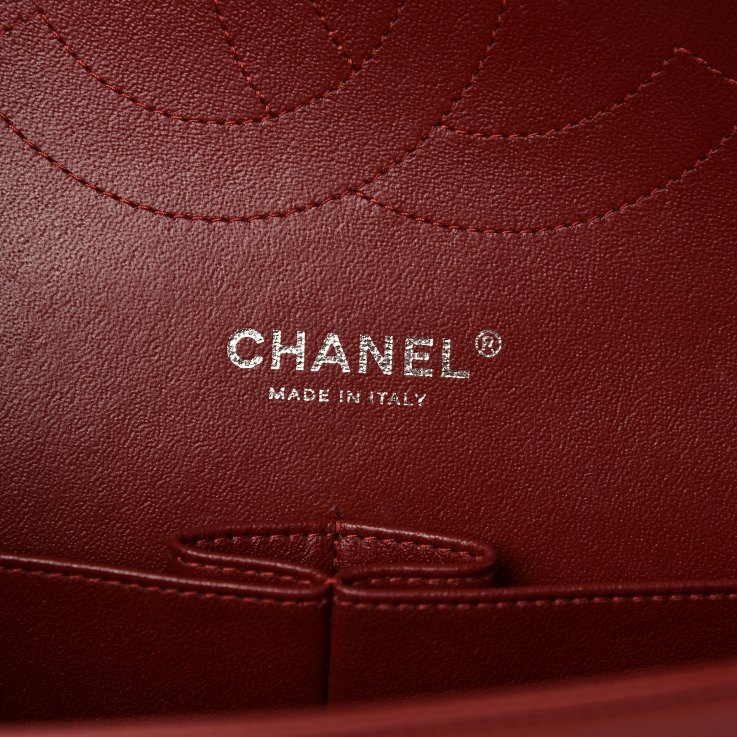 Patent Quilted Jumbo Double Flap Dark Red